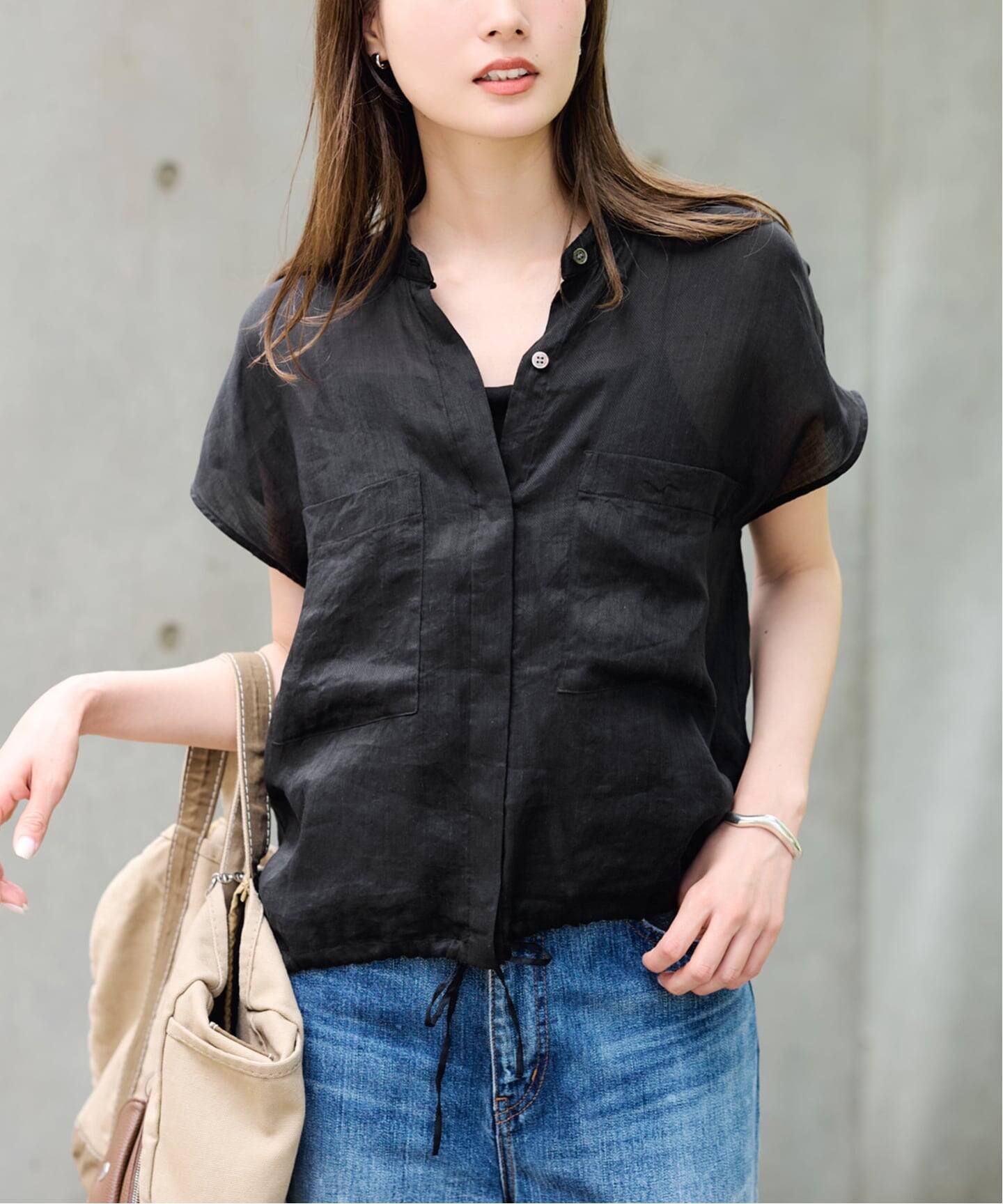 ≪WEB限定＋一部店舗≫フィブリルラミーキャップスリーブドロスト 