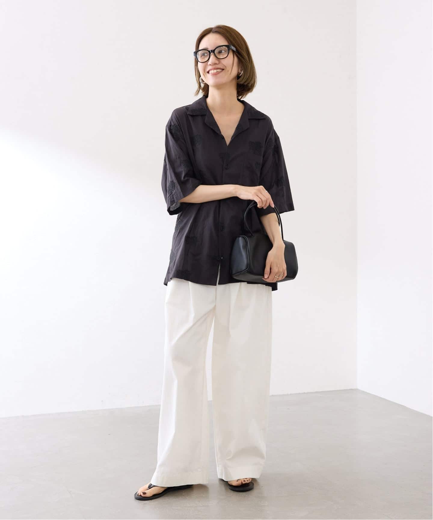 新品タグ付 FRAMeWORK parm tree embroidery シャツ COUTURE DADAM/クチュールドアダム parm tree embroidery シャツ