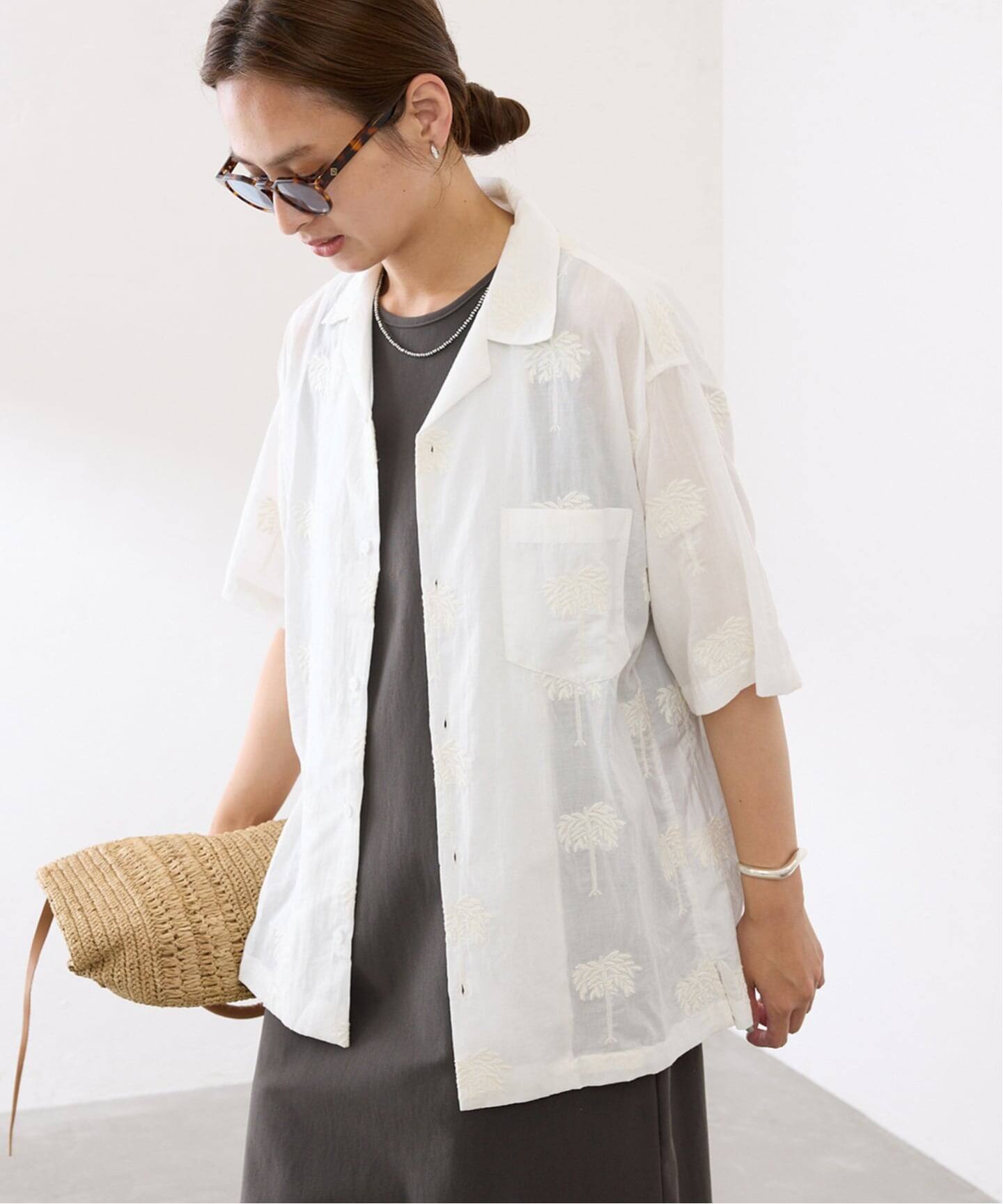 COUTURE DADAM/クチュールドアダム parm tree embroidery シャツ