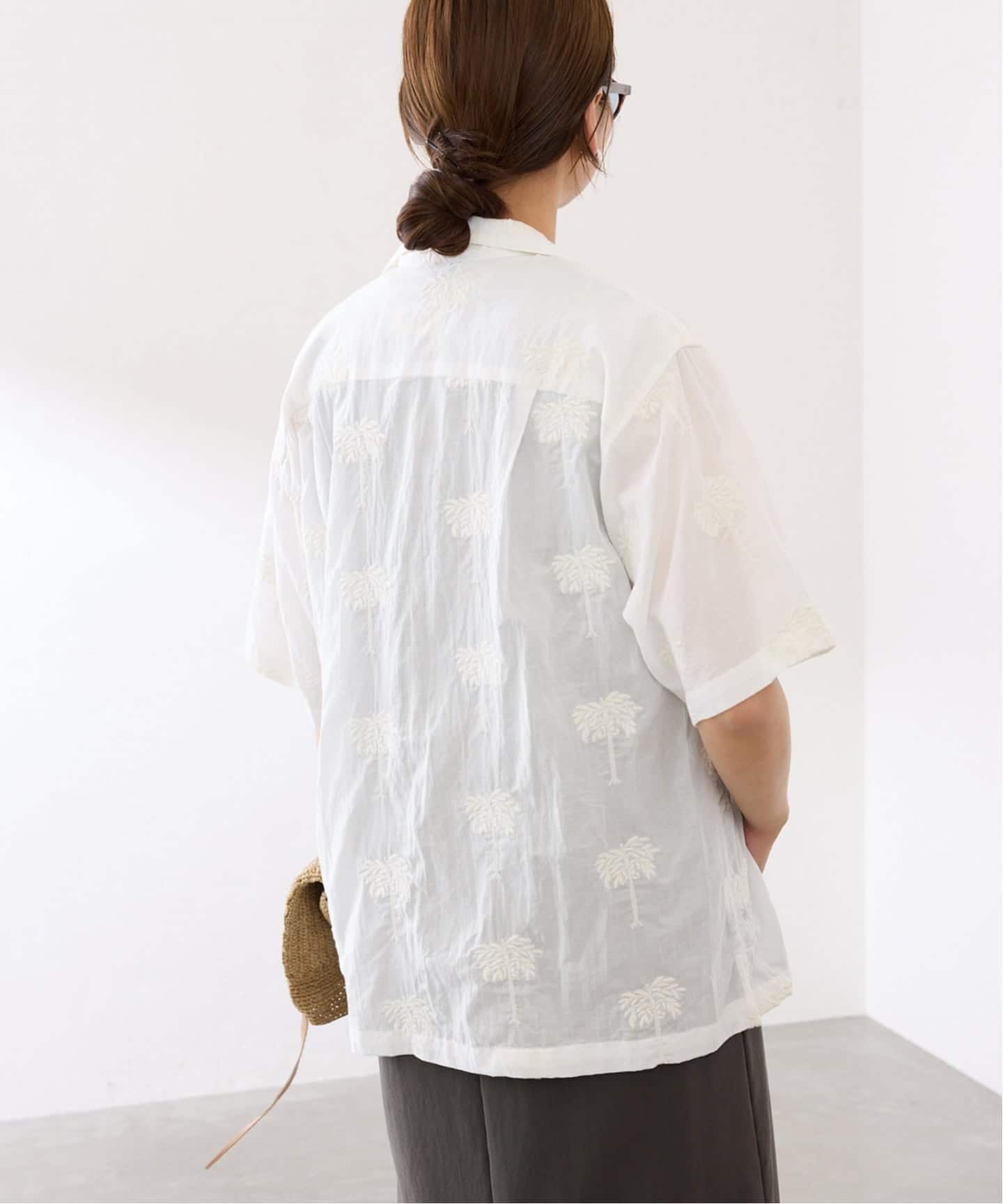 COUTURE DADAM/クチュールドアダム parm tree embroidery シャツ