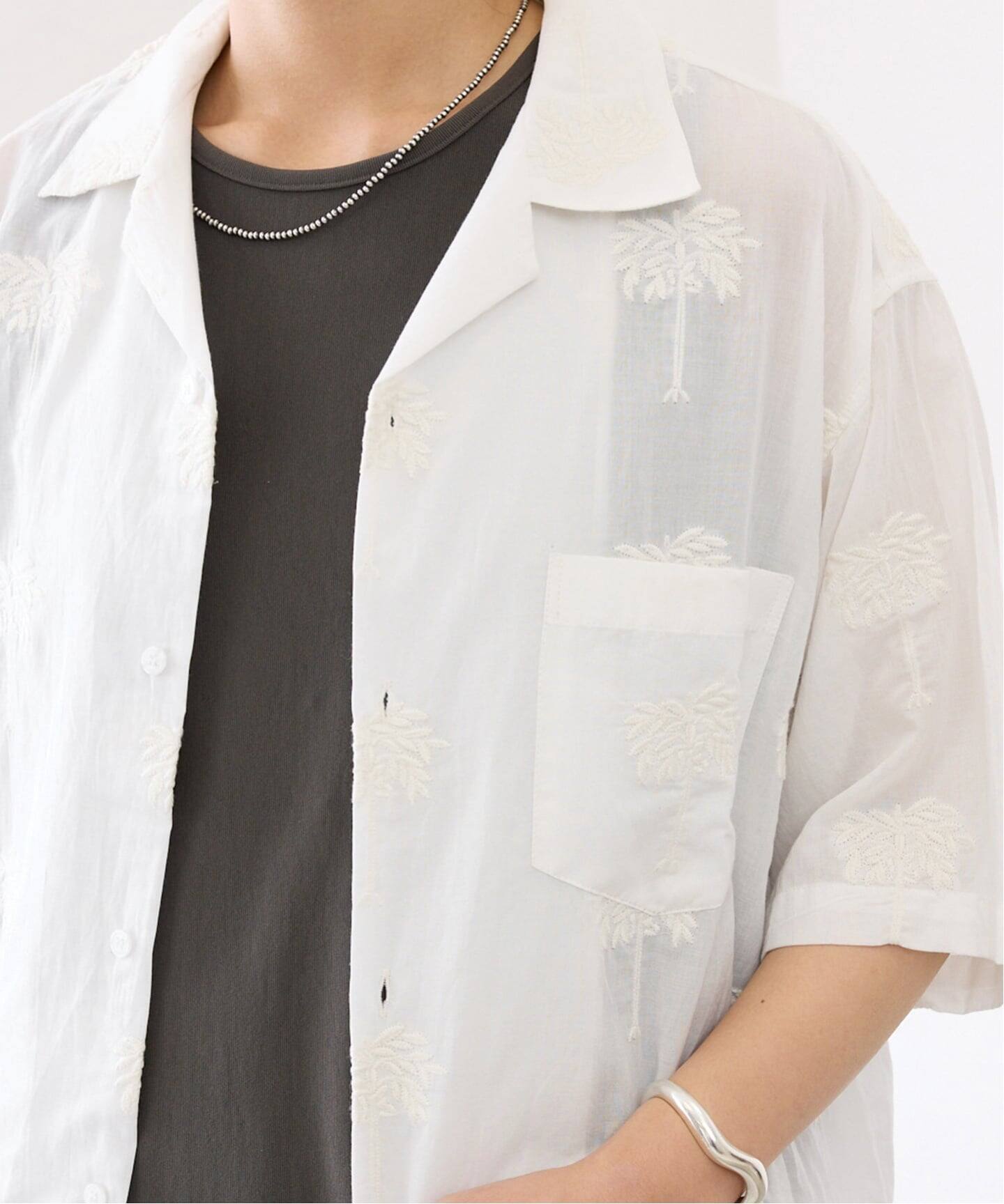 COUTURE DADAM/クチュールドアダム parm tree embroidery シャツ 