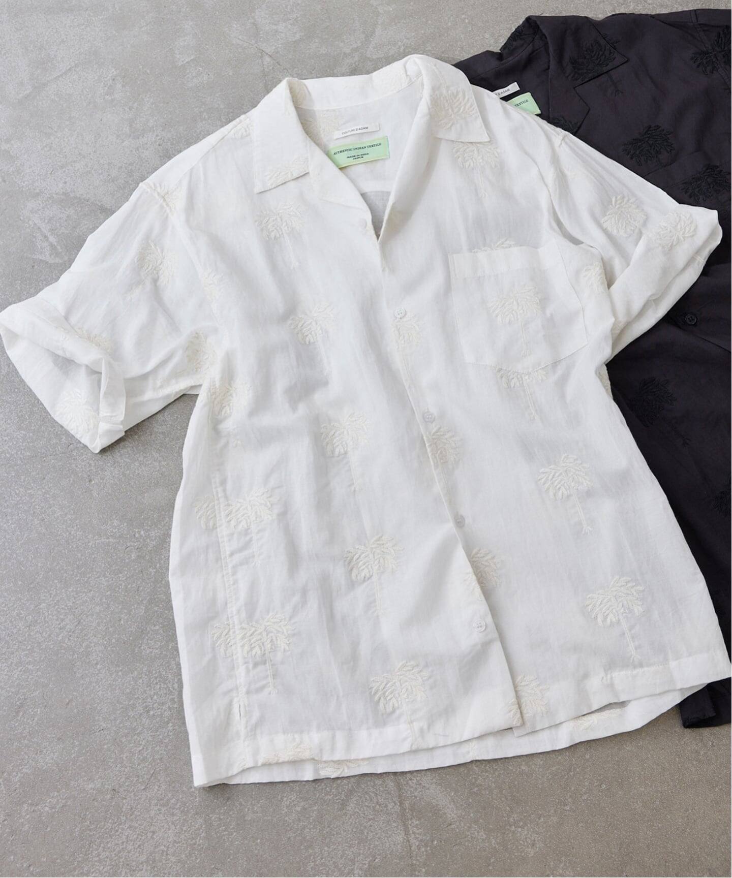 COUTURE DADAM/クチュールドアダム parm tree embroidery シャツ
