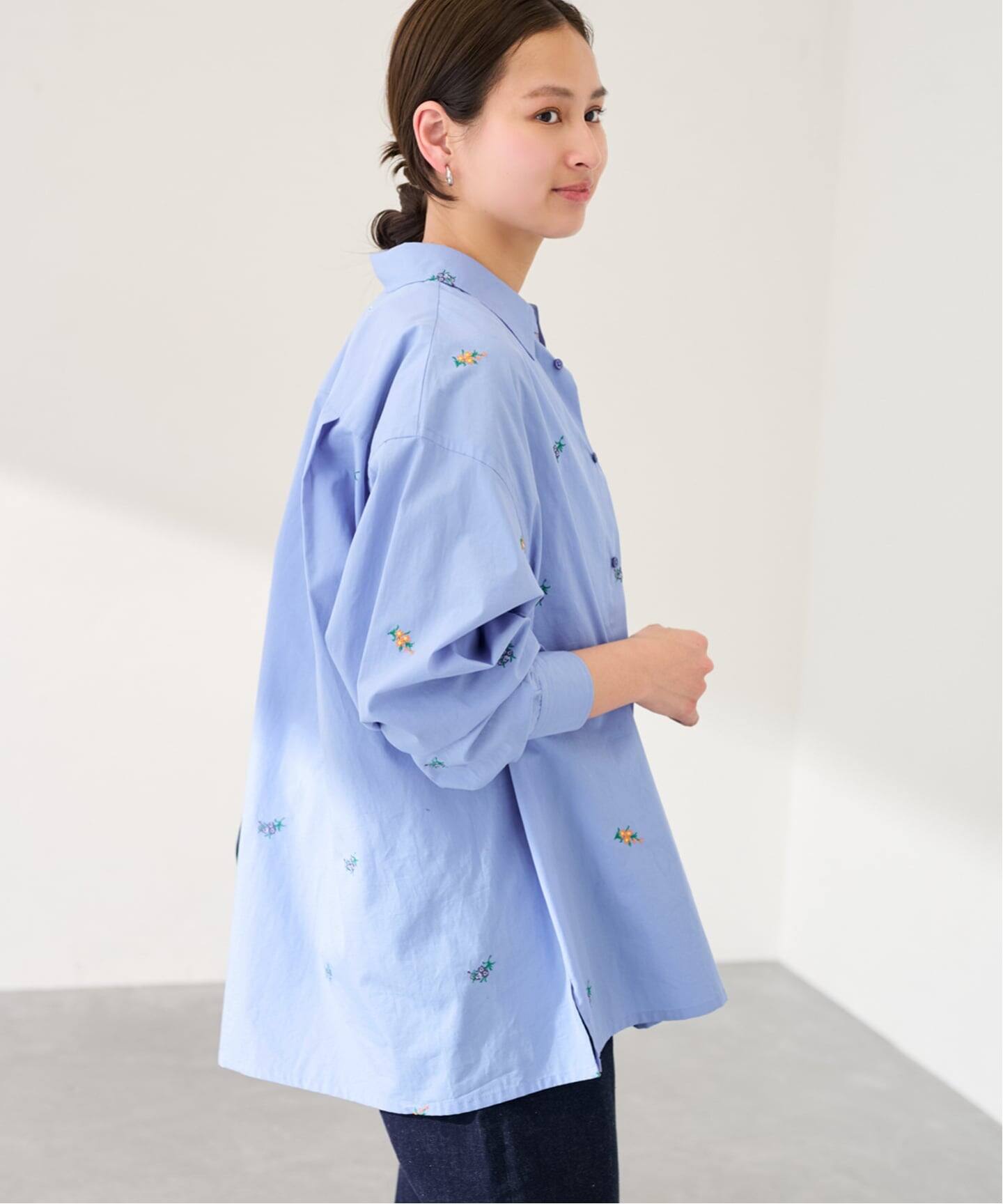 JANE SMITH/ジェーンスミス flower embroidery regular col（シャツ