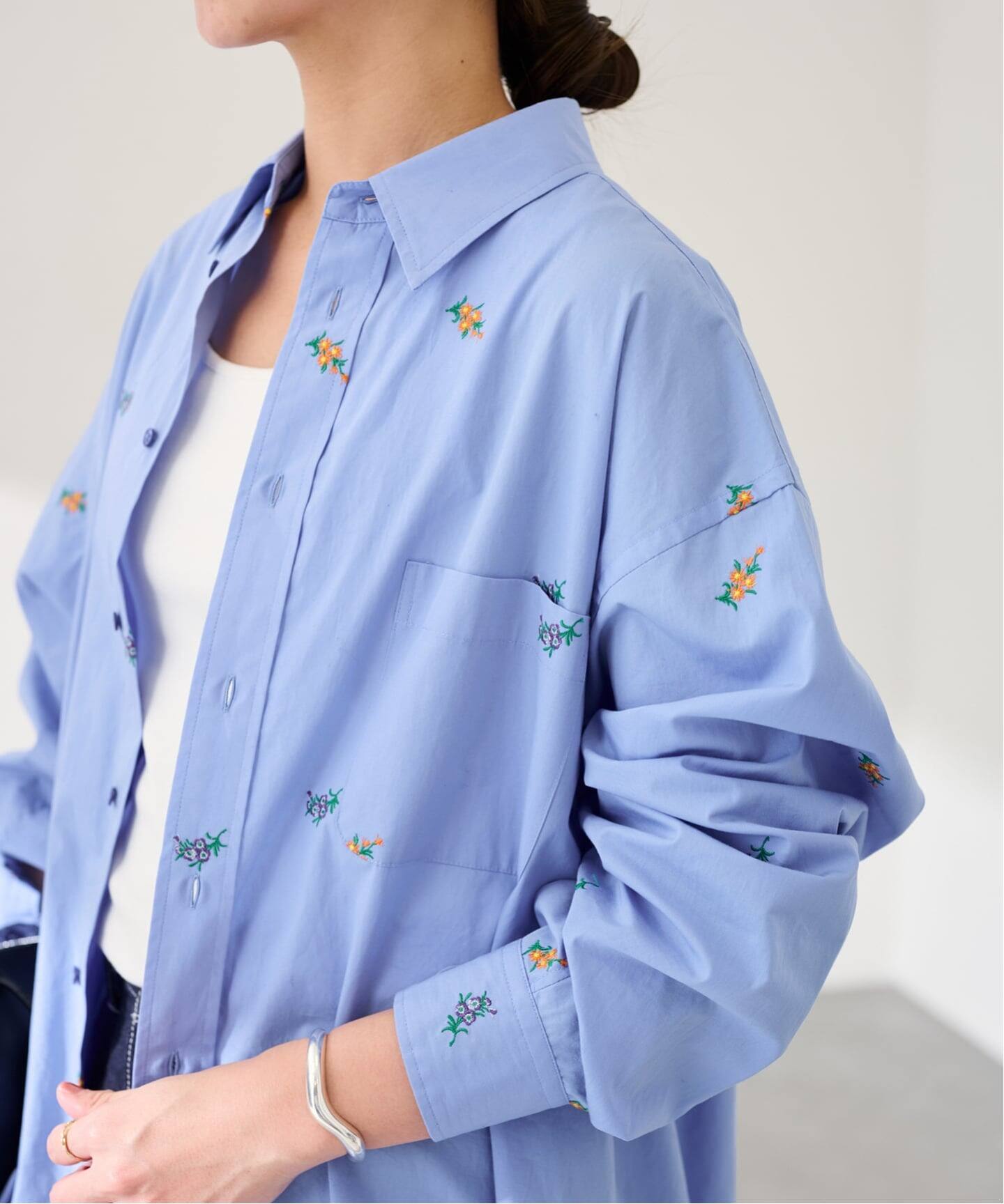 JANE SMITH/ジェーンスミス flower embroidery regular col（シャツ