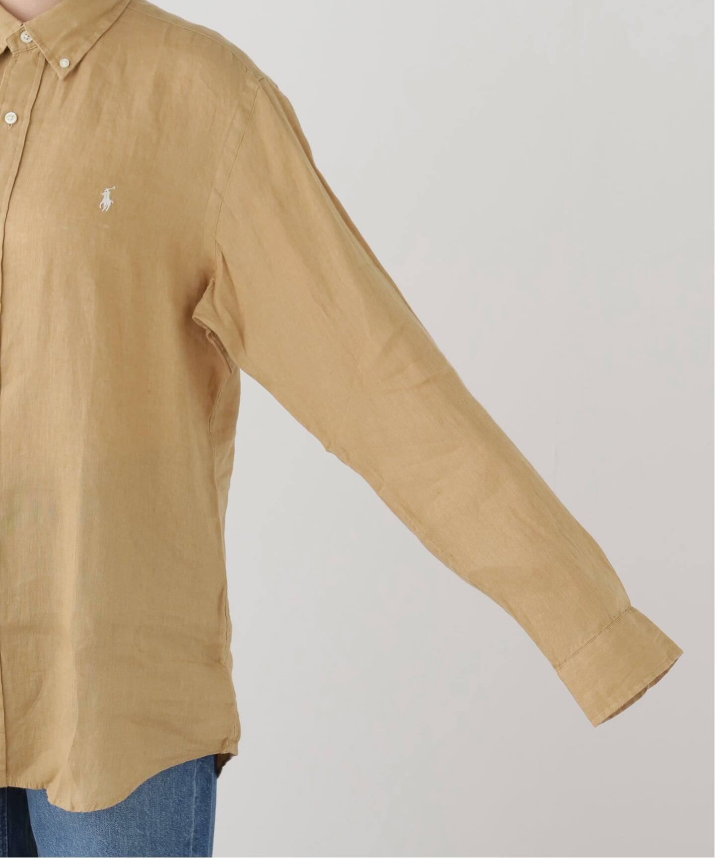 POLO RALPH LAUREN リネン ボタンダウンシャツ ベージュ POLO RALPH LAUREN カスタムフィットリネンボタンダウンシャツ（シャツ