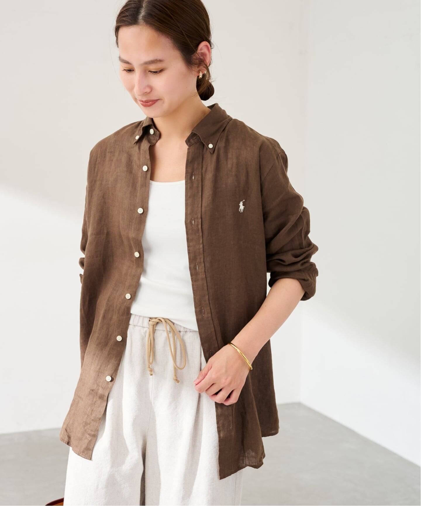 POLO PALPH LAUREN カスタムフィットリネンボタンダウンシャツ（シャツ 