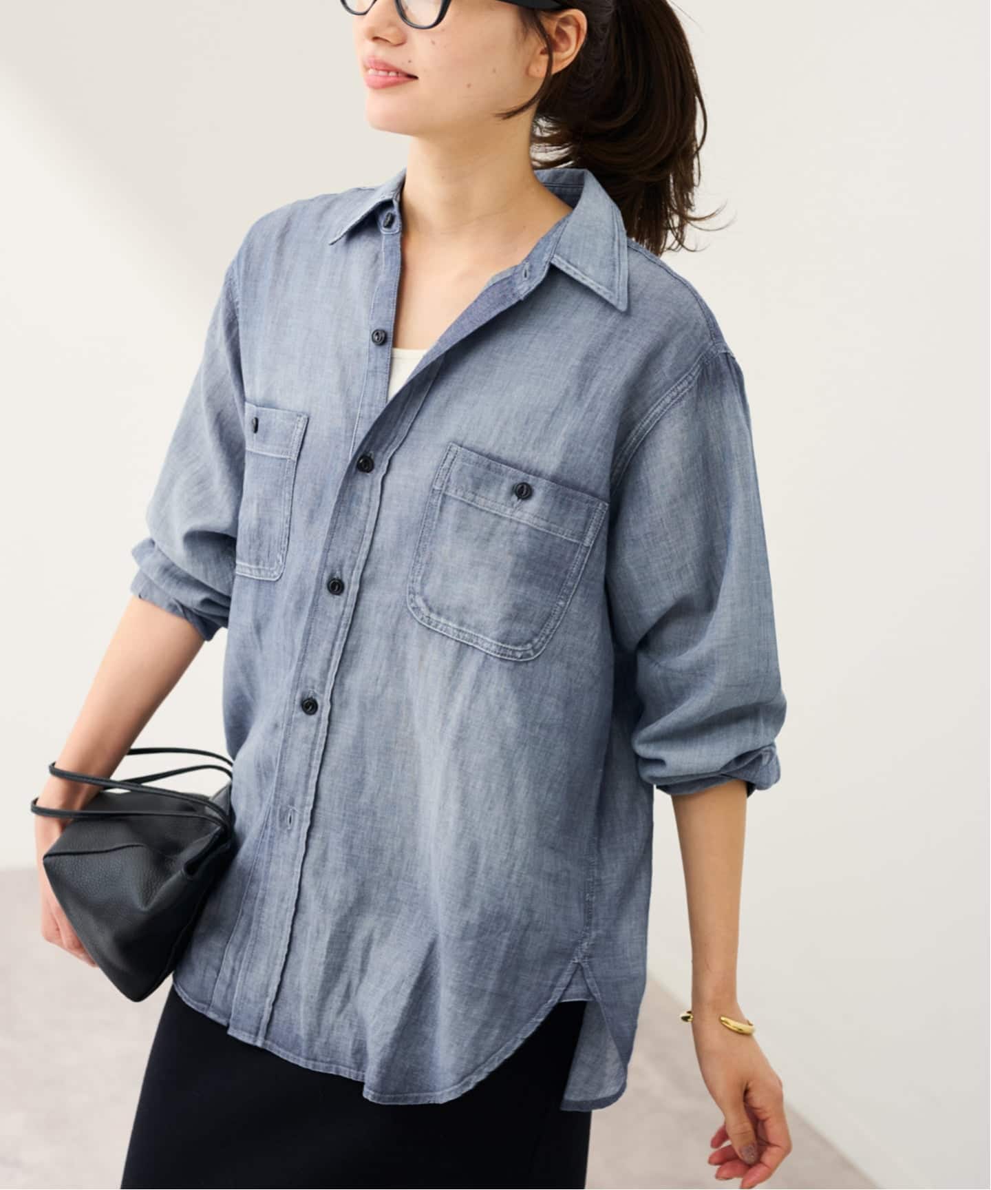 FRAMeWORK PAYDAY/ペイデイ 別注シアーワークシャツ　ブルー ≪追加≫PAYDAY/ペイデイ 別注シアーワークシャツ（シャツ／ブラウス