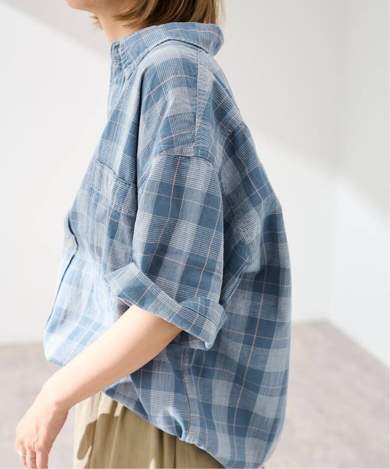 JOHNBULL/ジョンブル インディゴチェックSSワークシャツ（シャツ 