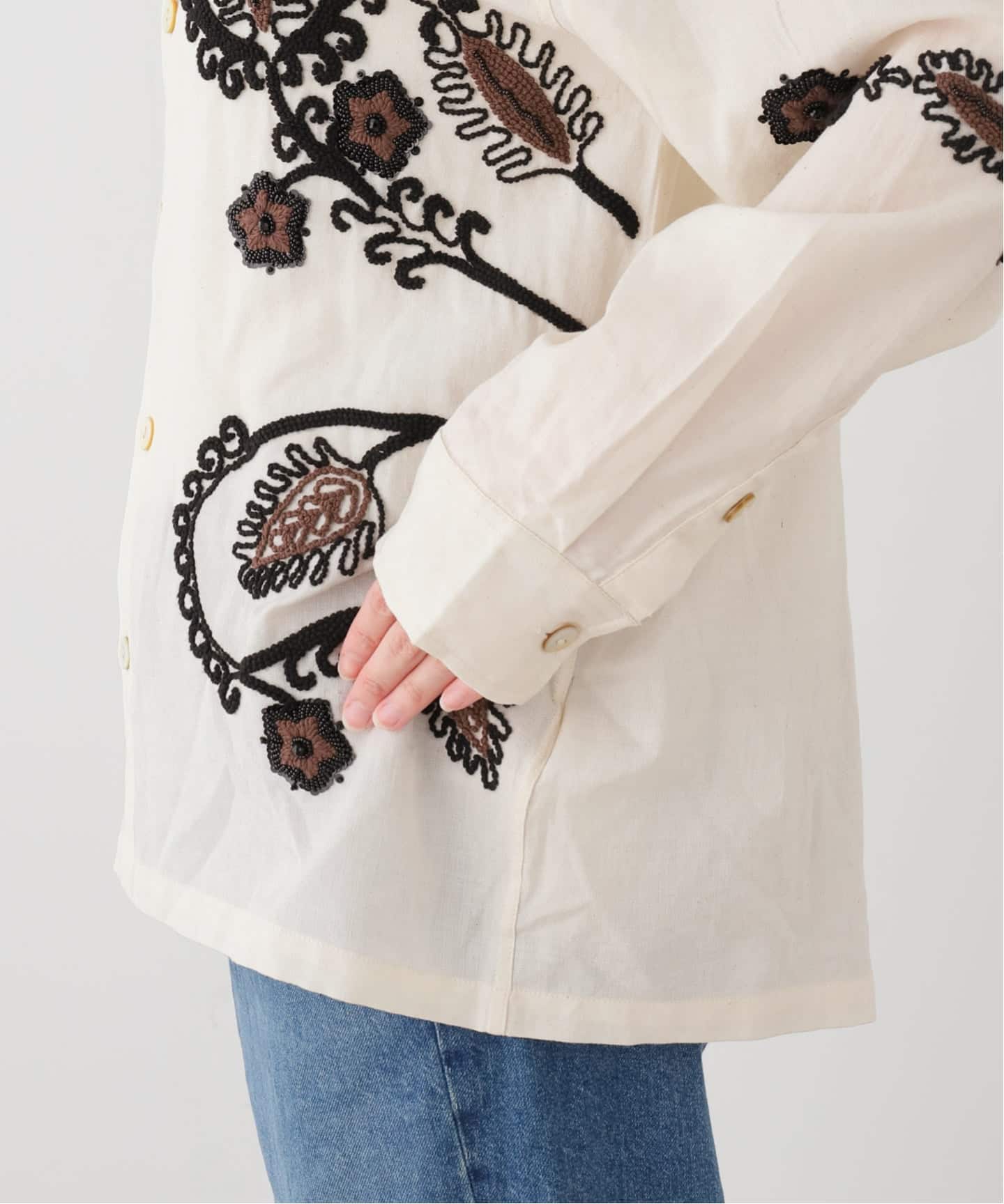 KARTIK RESEARCH ペイズリー刺繍 BOXシャツ（シャツ／ブラウス