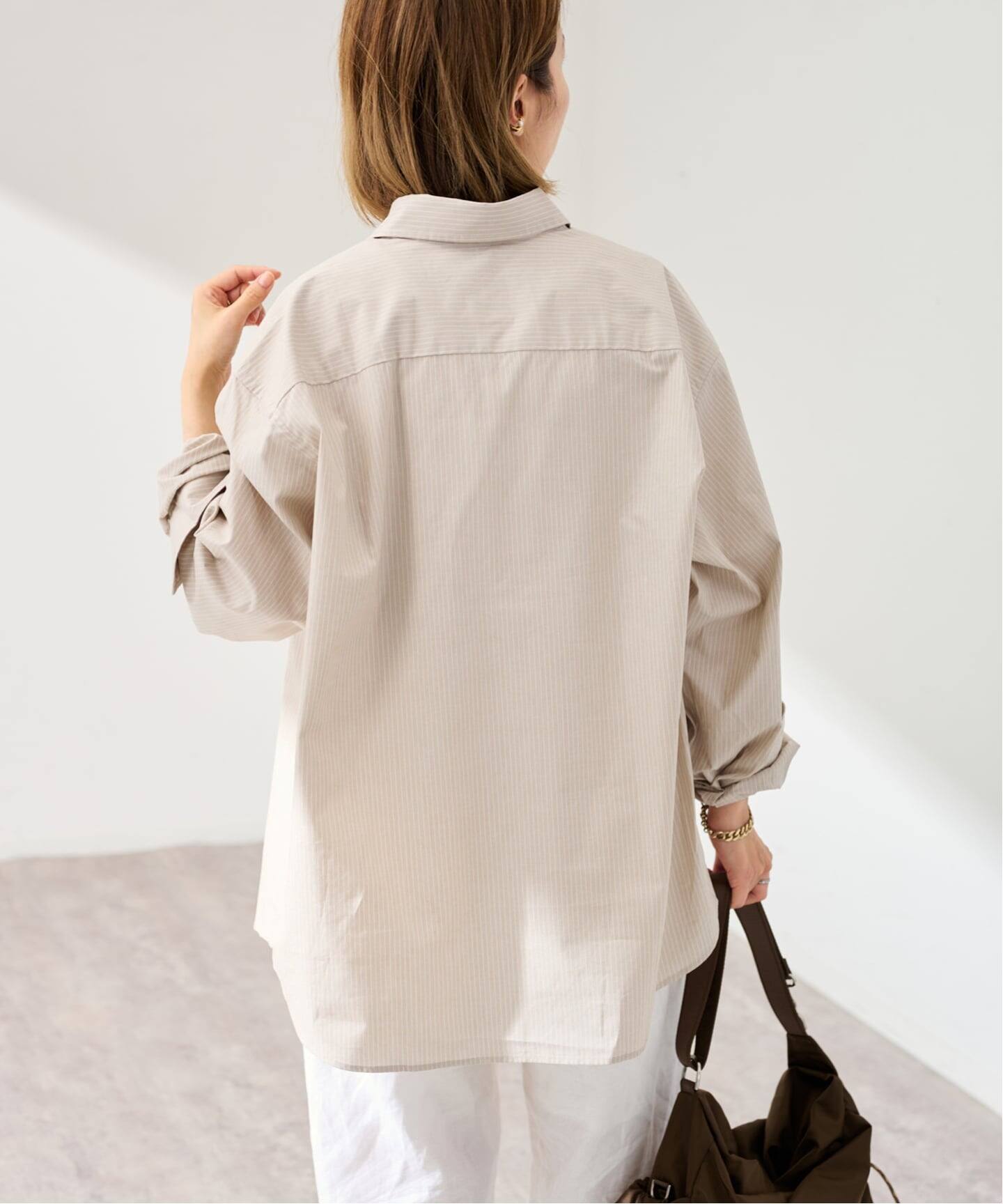 BASERANGE/ベースレンジ CLAUDE SHIRT(ベージュ)（シャツ／ブラウス