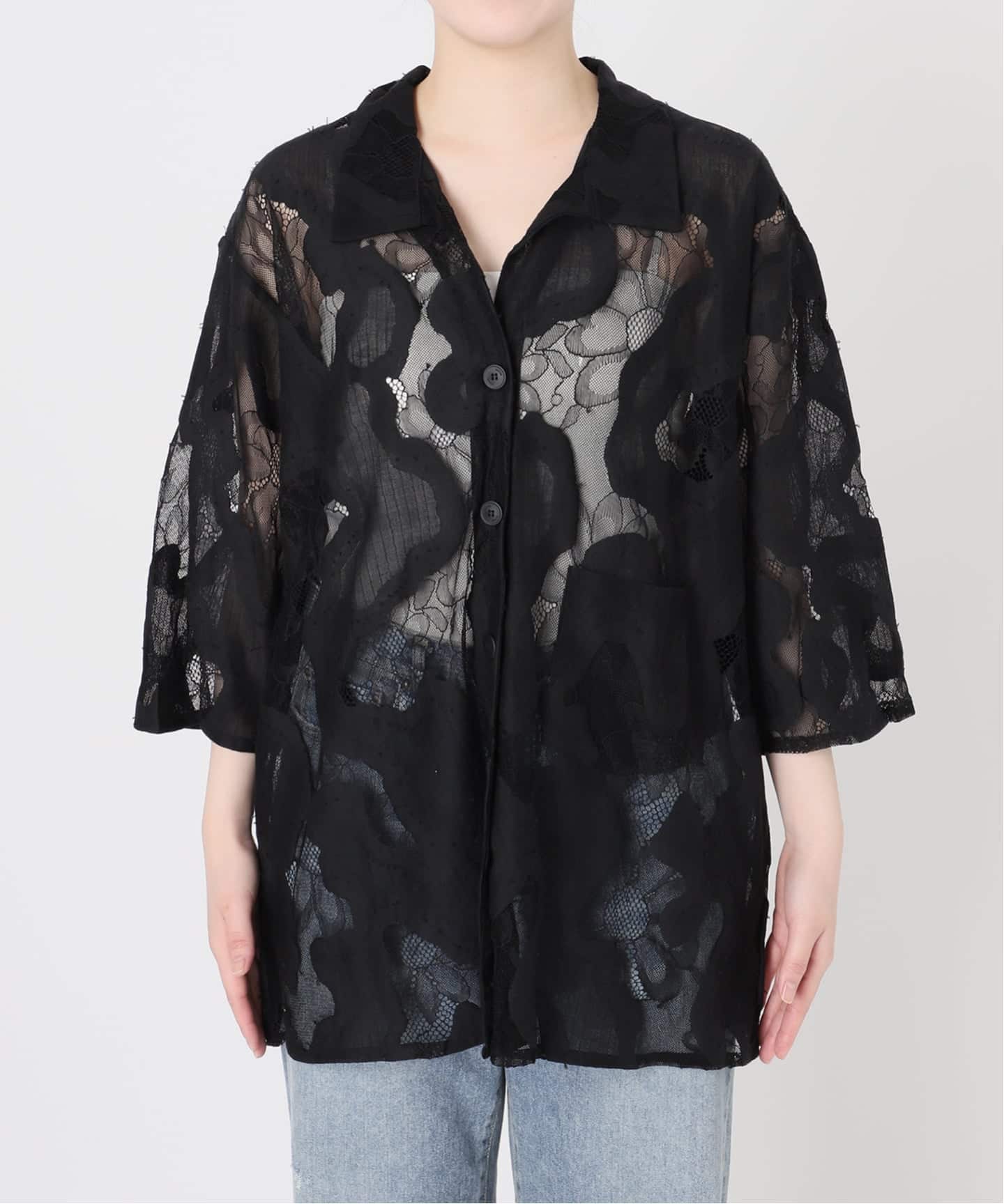 ≪追加予約≫ESTHE OVERSIZED SHEER LACE シャツ（シャツ／ブラウス