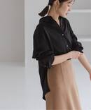 《セットアップ対応》ルナサテンドレープシャツ