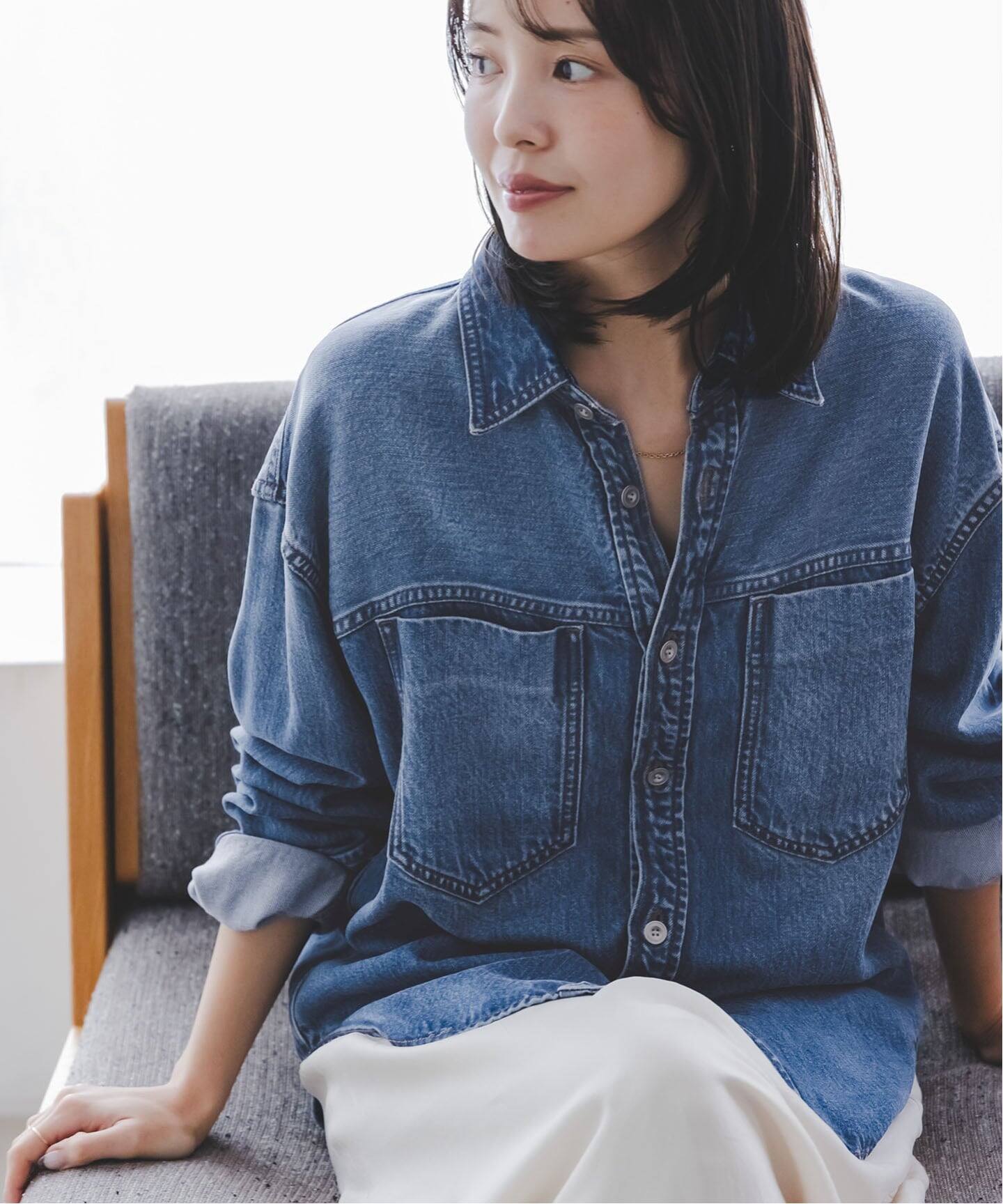 WEB限定追加予約》スージングデニムビッグポケットシャツ（シャツ 