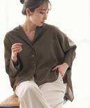 ゴールドボタンニュアンスシャツ