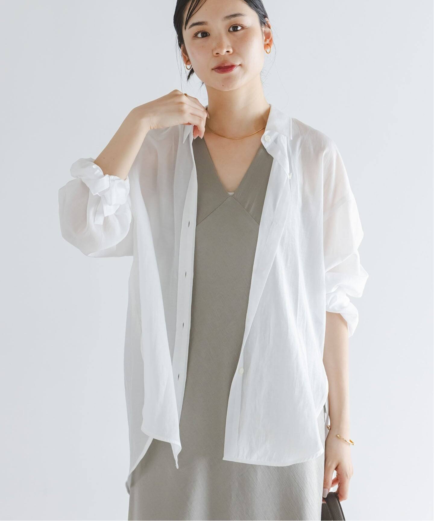 洗える】シルキーコットンフォルムシャツ（シャツ／ブラウス）｜NOBLE