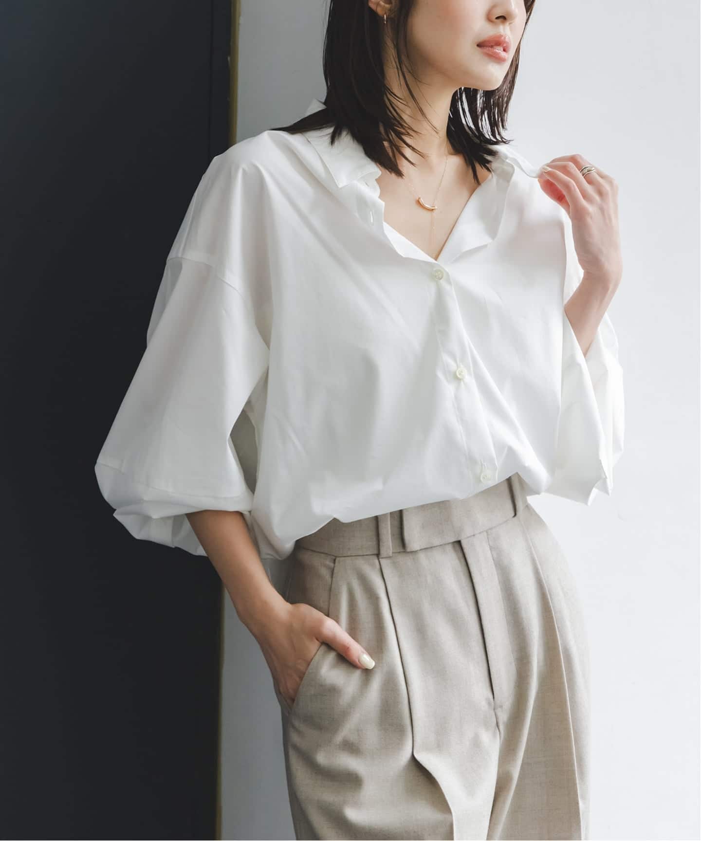 予約》T/Cフォルムシャツ（シャツ／ブラウス）｜NOBLE（ノーブル）の
