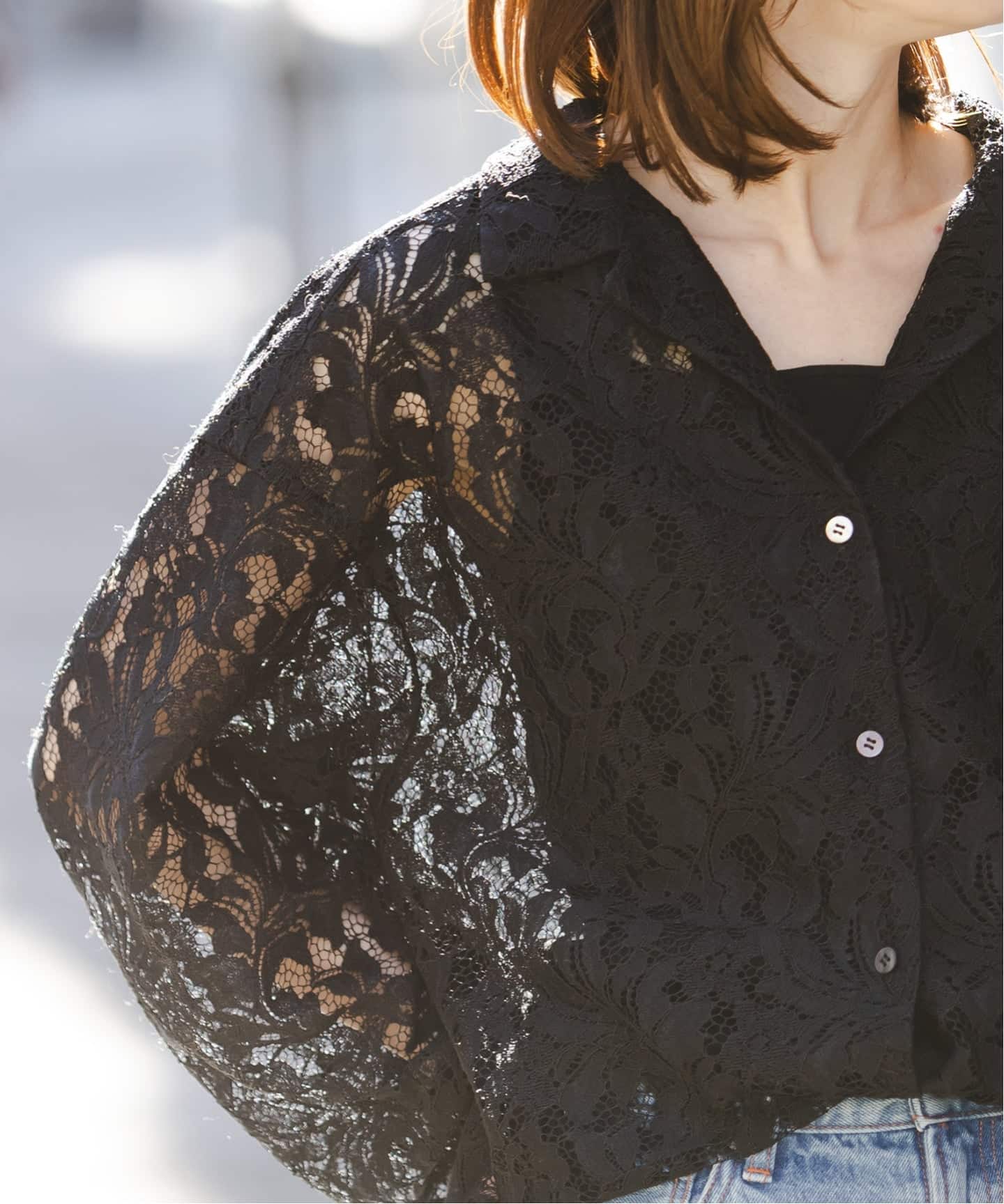 追加予約》ボタニカルレースオープンカラーシャツ（シャツ／ブラウス