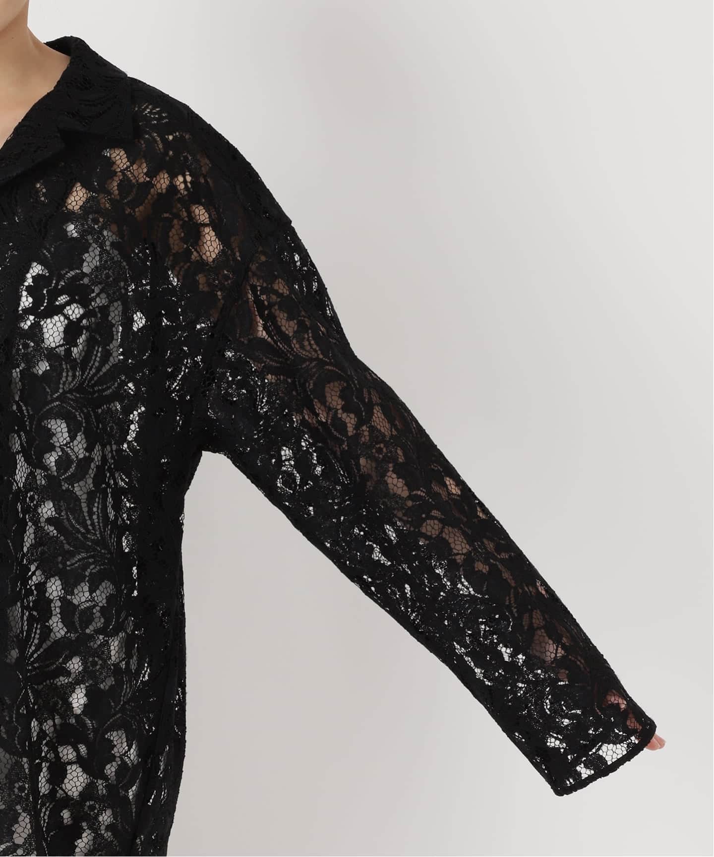 追加予約》ボタニカルレースオープンカラーシャツ（シャツ／ブラウス