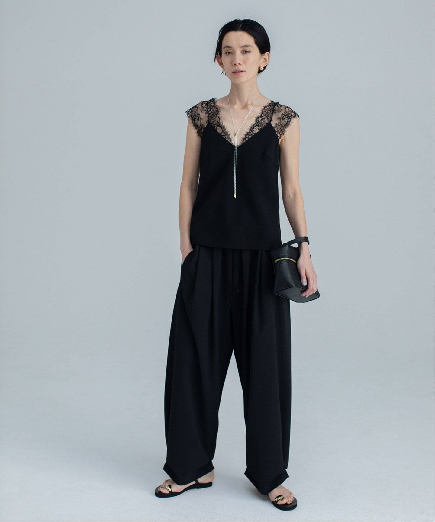 【定価3.3万】【26SS】noble ROOM NO.8 キャミソール Room no.8/ルームエイト VIN-SATIN WITH LACE CAMI（キャミソール