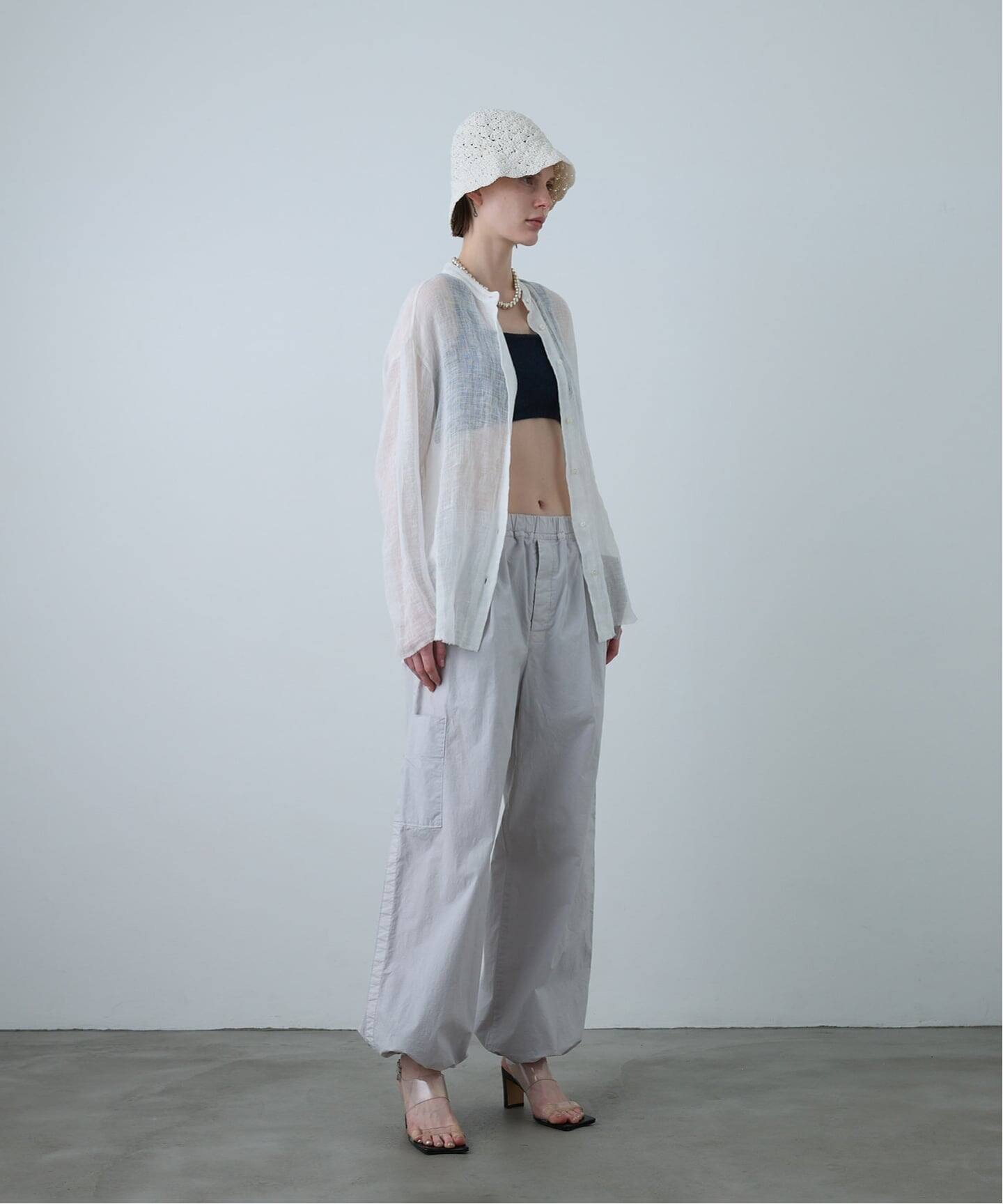 LINEN MESH SHIRT/リネンメッシュシャツ（シャツ／ブラウス）｜CALMER