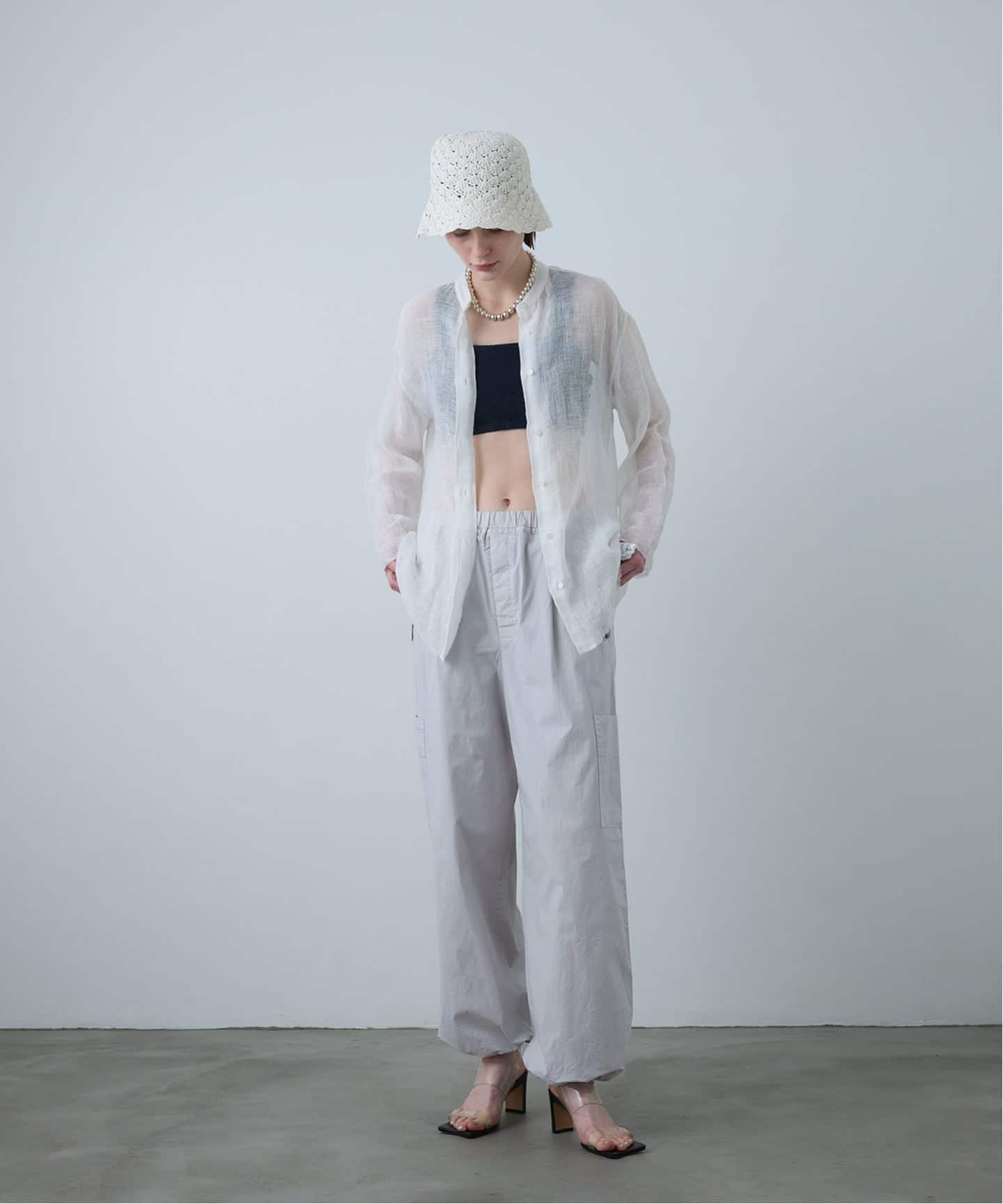 LINEN MESH SHIRT/リネンメッシュシャツ（シャツ／ブラウス）｜CALMER