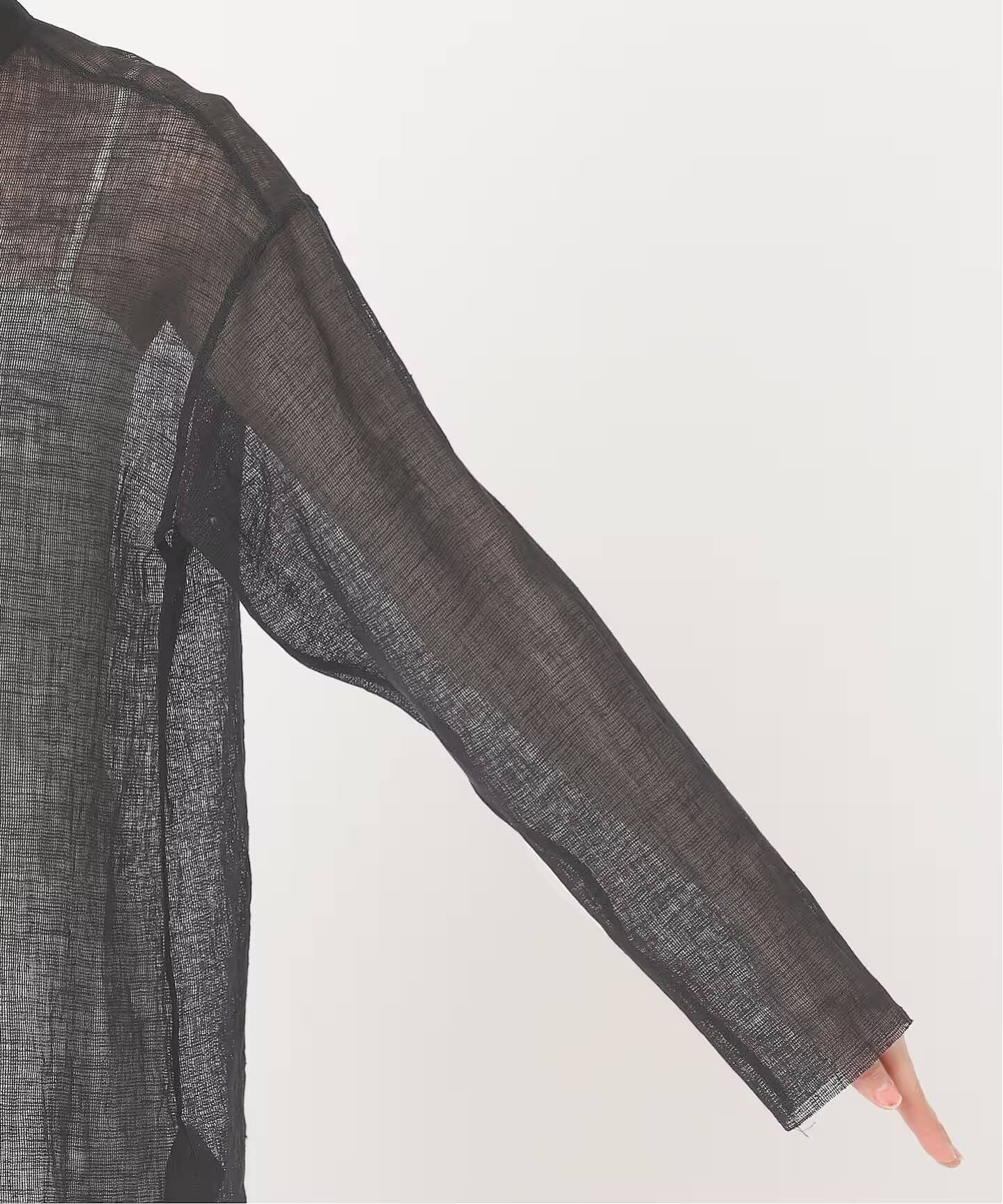 LINEN MESH SHIRT/リネンメッシュシャツ（シャツ／ブラウス）｜CALMER