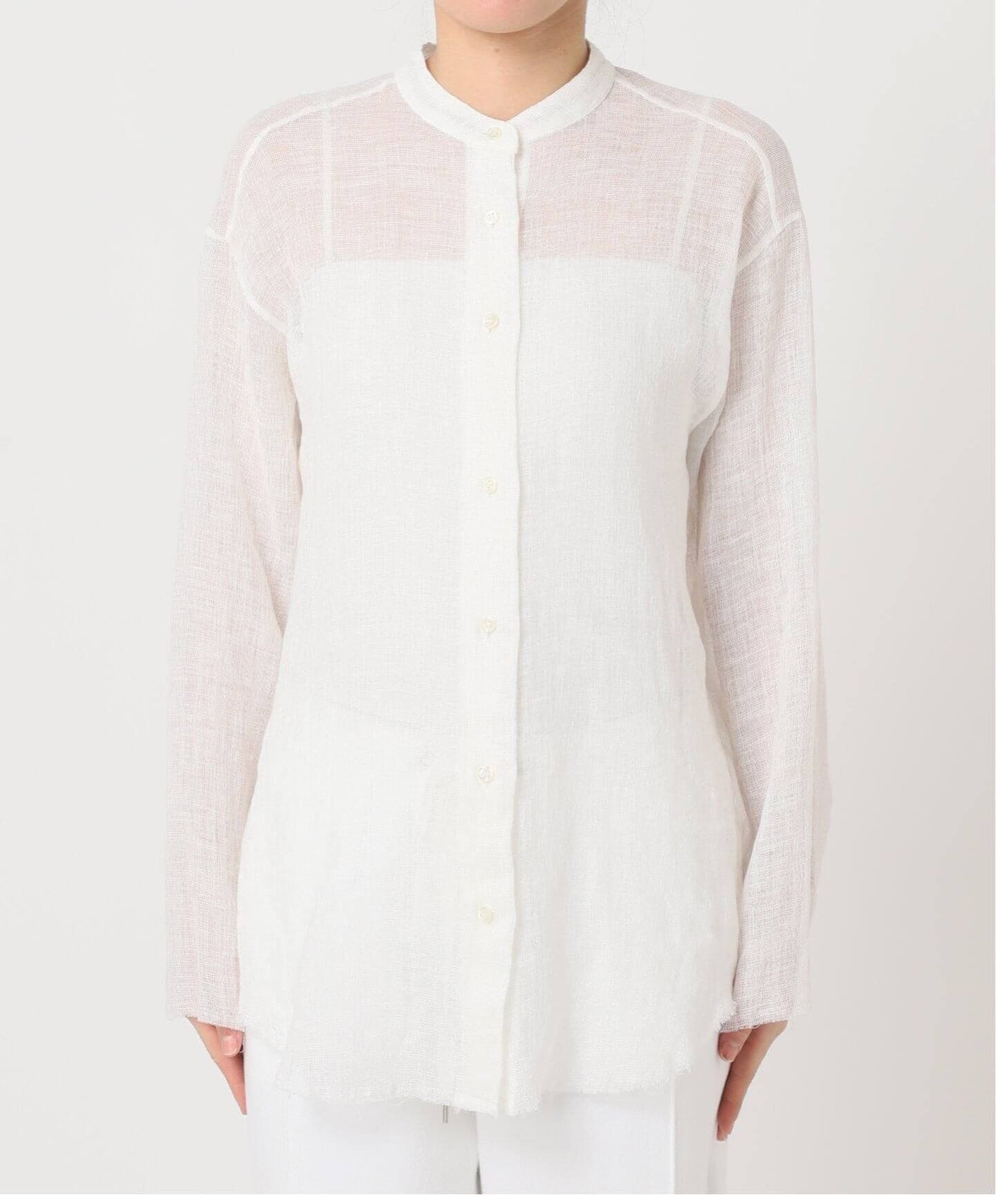 LINEN MESH SHIRT/リネンメッシュシャツ（シャツ／ブラウス）｜CALMER