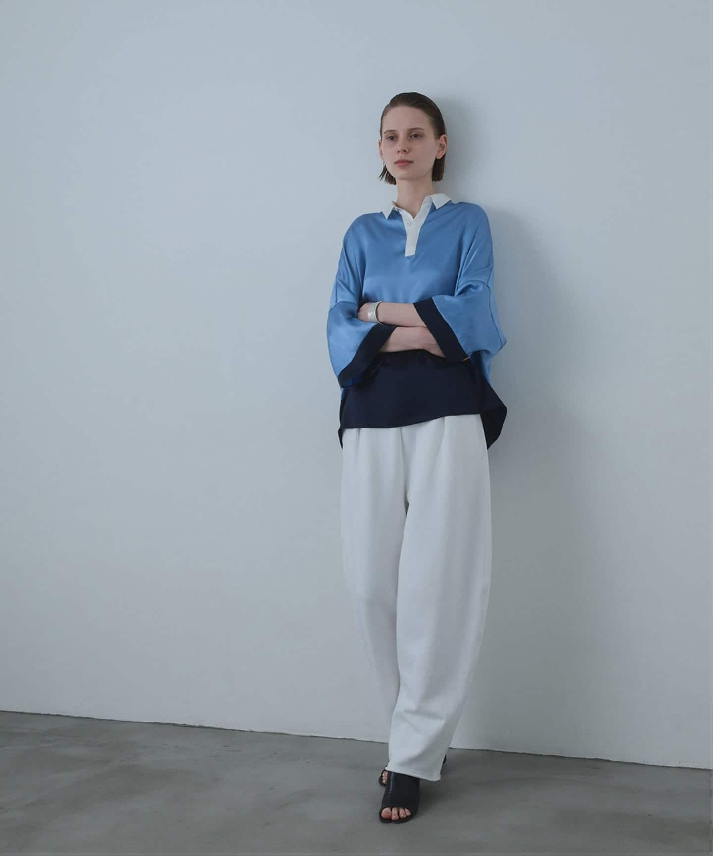 SILK RUGGER SHIRT / シルクラガーシャツ（シャツ／ブラウス）｜CALMER