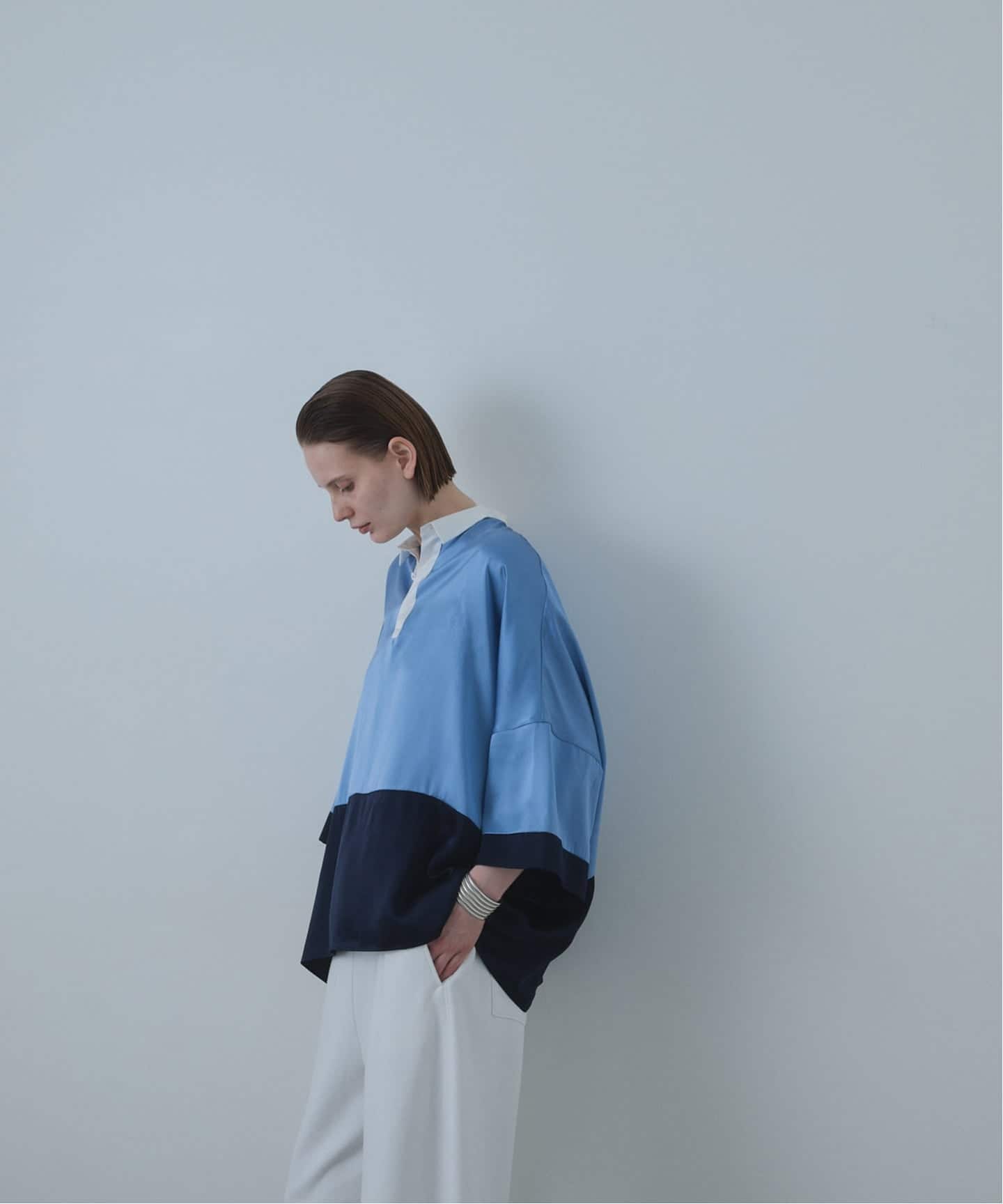 SILK RUGGER SHIRT / シルクラガーシャツ（シャツ／ブラウス）｜CALMER