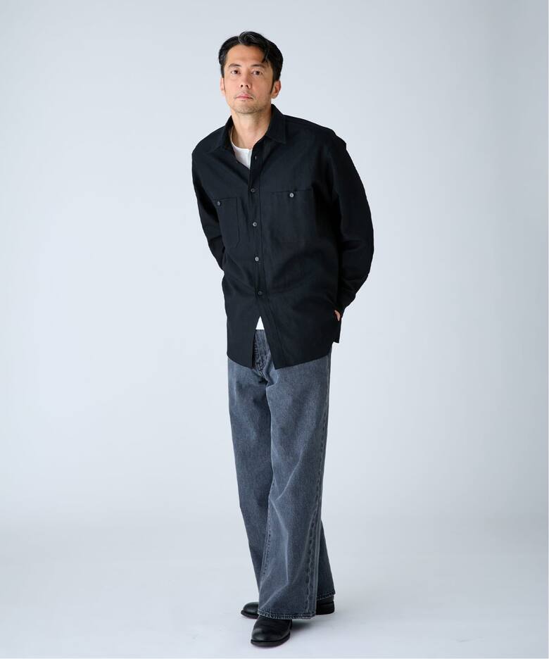 予約》ETS.MATERIAUX(マテリオ) US ネイビーシャツ（シャツ／ブラウス 