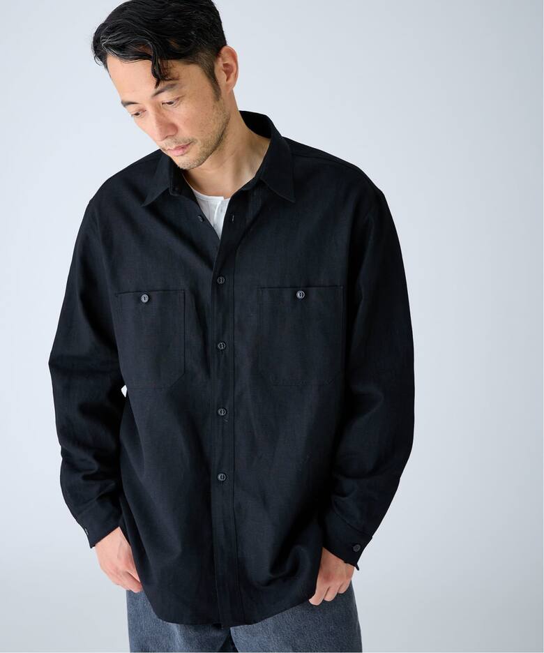 予約》ETS.MATERIAUX(マテリオ) US ネイビーシャツ（シャツ／ブラウス 