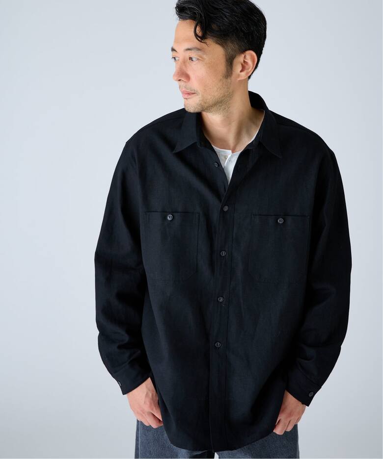 予約》ETS.MATERIAUX(マテリオ) US ネイビーシャツ（シャツ／ブラウス 