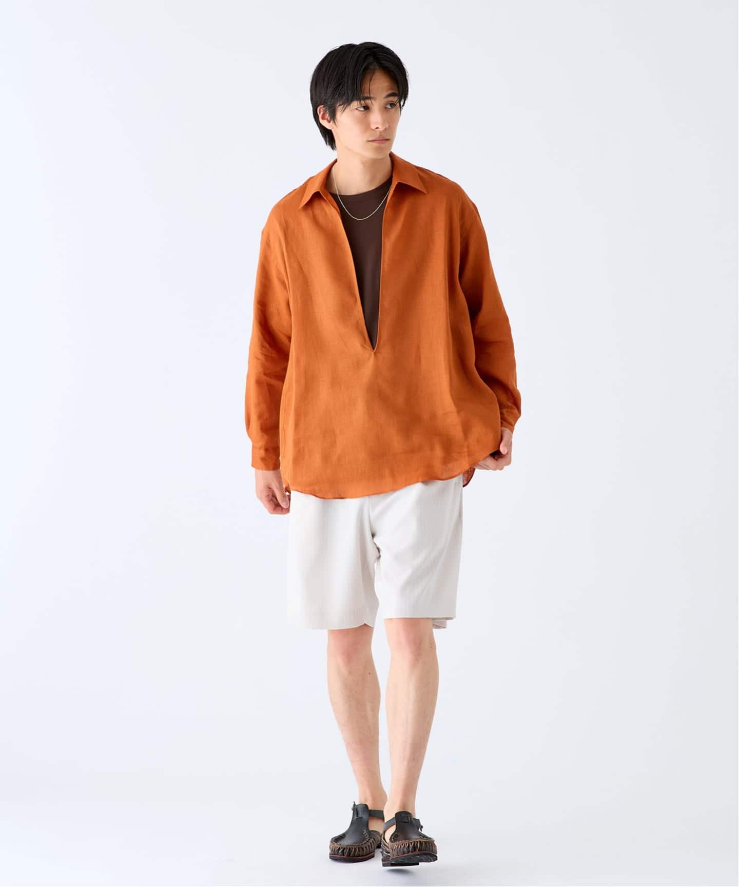 リネン スキッパー シャツ（シャツ／ブラウス）｜EDIFICE