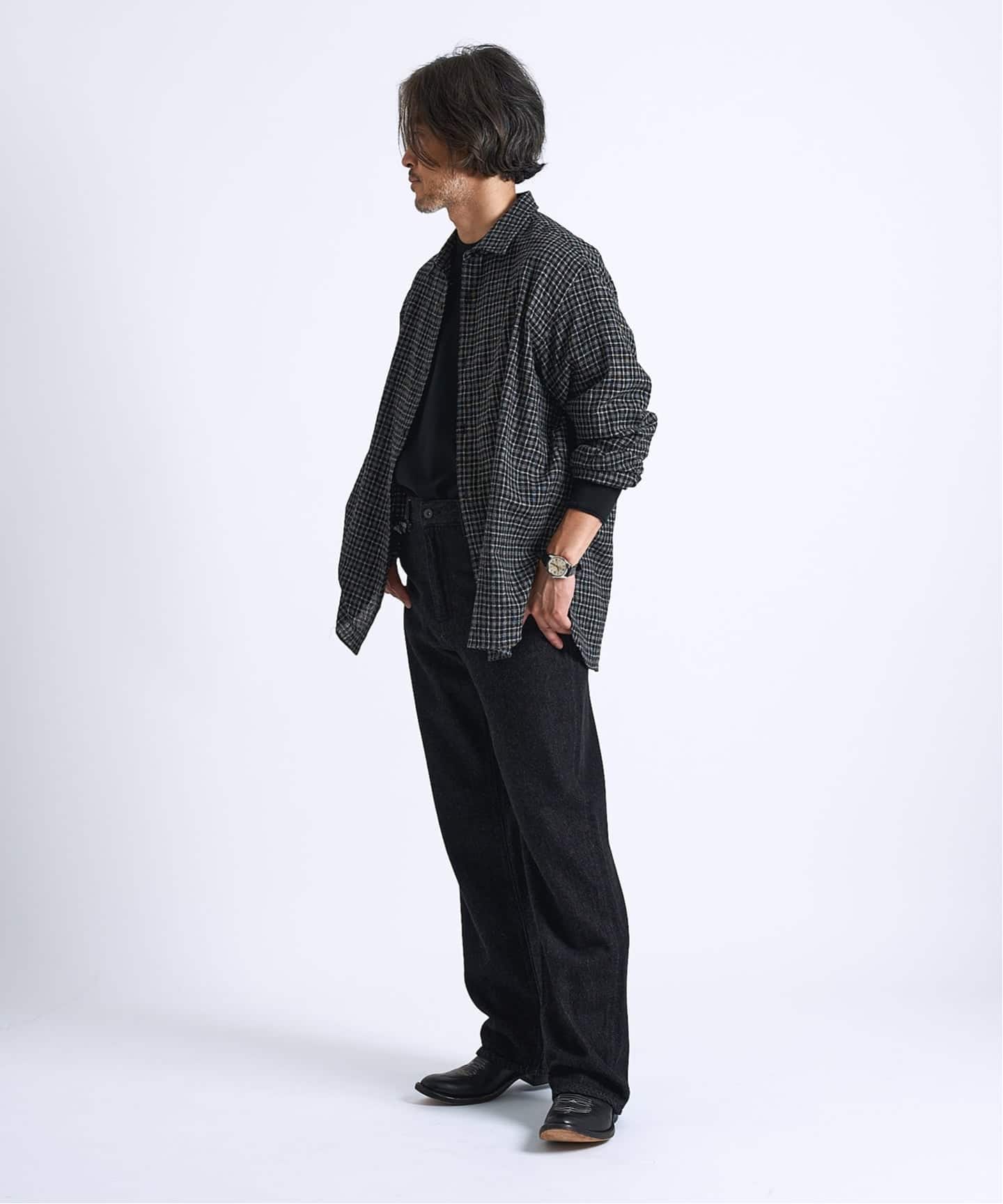 ETS.MATERIAUX(マテリオ) チェック フレンチ ワーク シャツ（シャツ