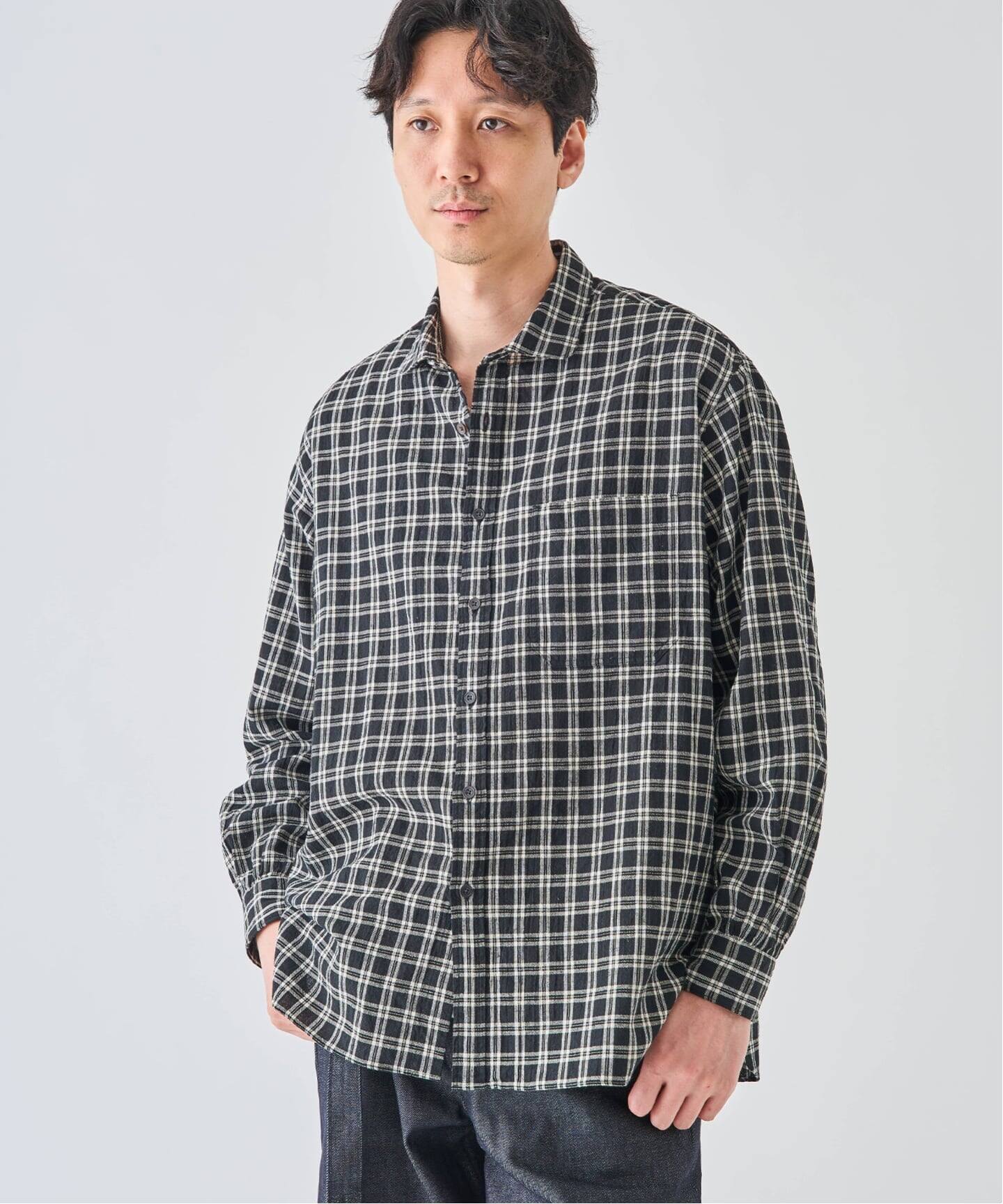コットンリネン ラウンド カラー シャツ（シャツ／ブラウス）｜EDIFICE