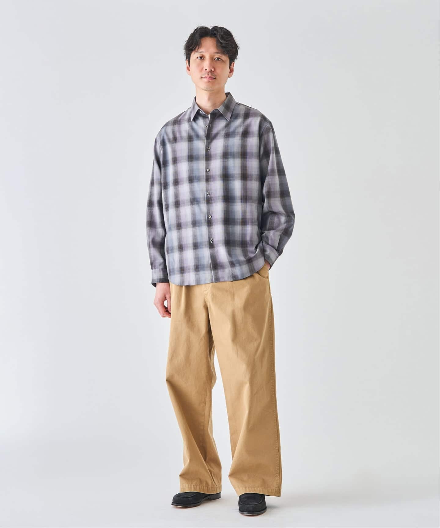 SUPER 120's ウール チェック レギュラー シャツ（シャツ／ブラウス