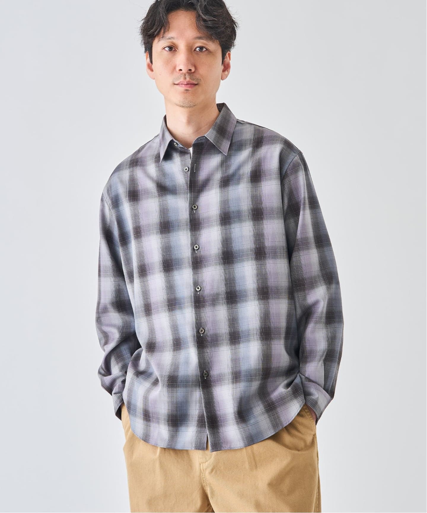 SUPER 120's ウール チェック レギュラー シャツ（シャツ／ブラウス