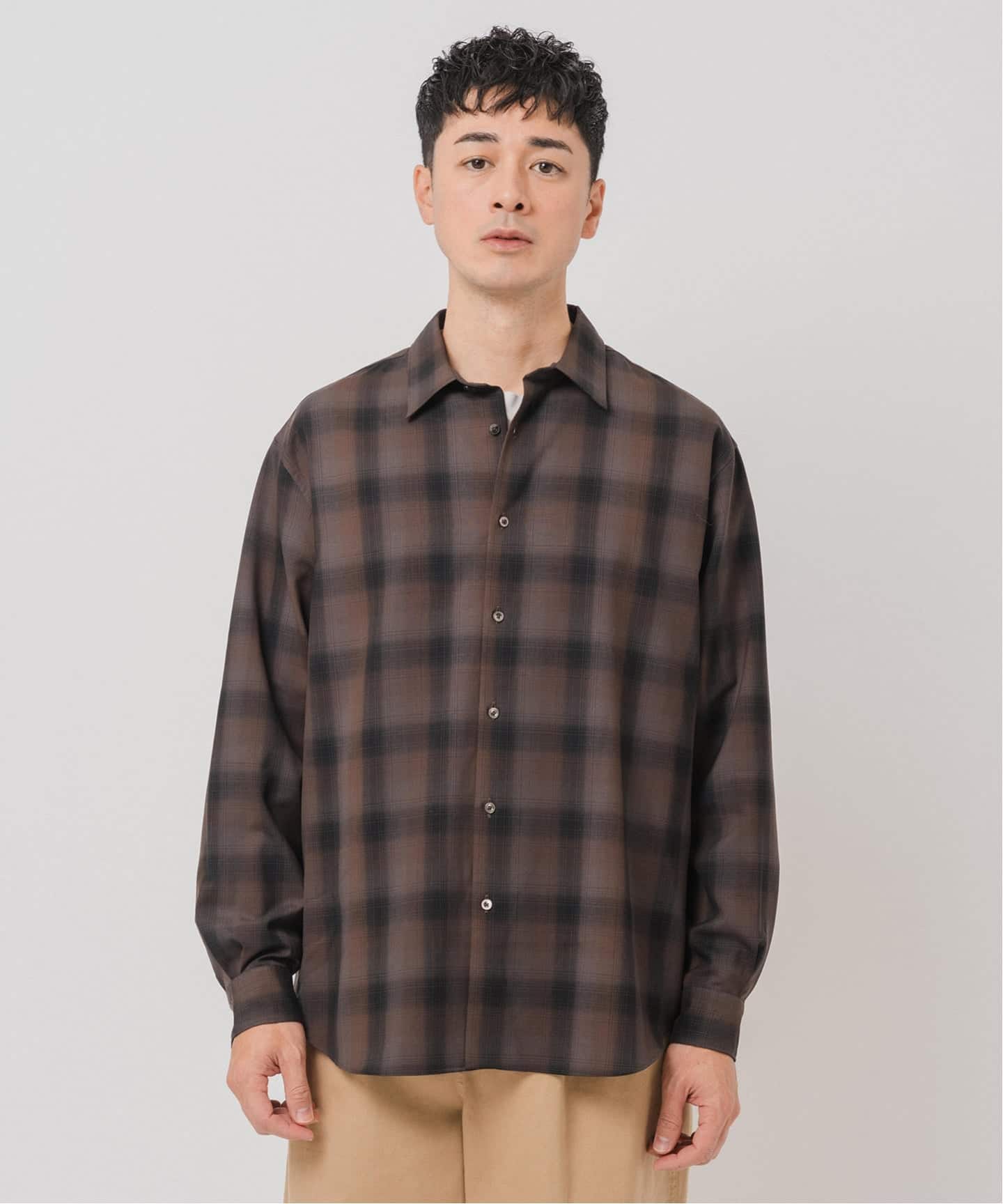 SUPER 120's ウール チェック レギュラー シャツ（シャツ／ブラウス