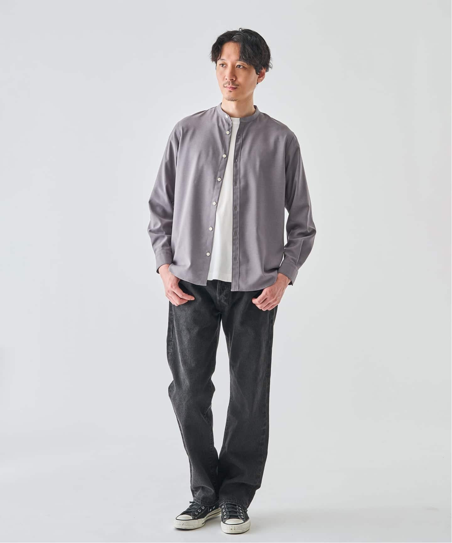 WOLSTAR TWILL バンドシャツ（シャツ／ブラウス）｜EDIFICE