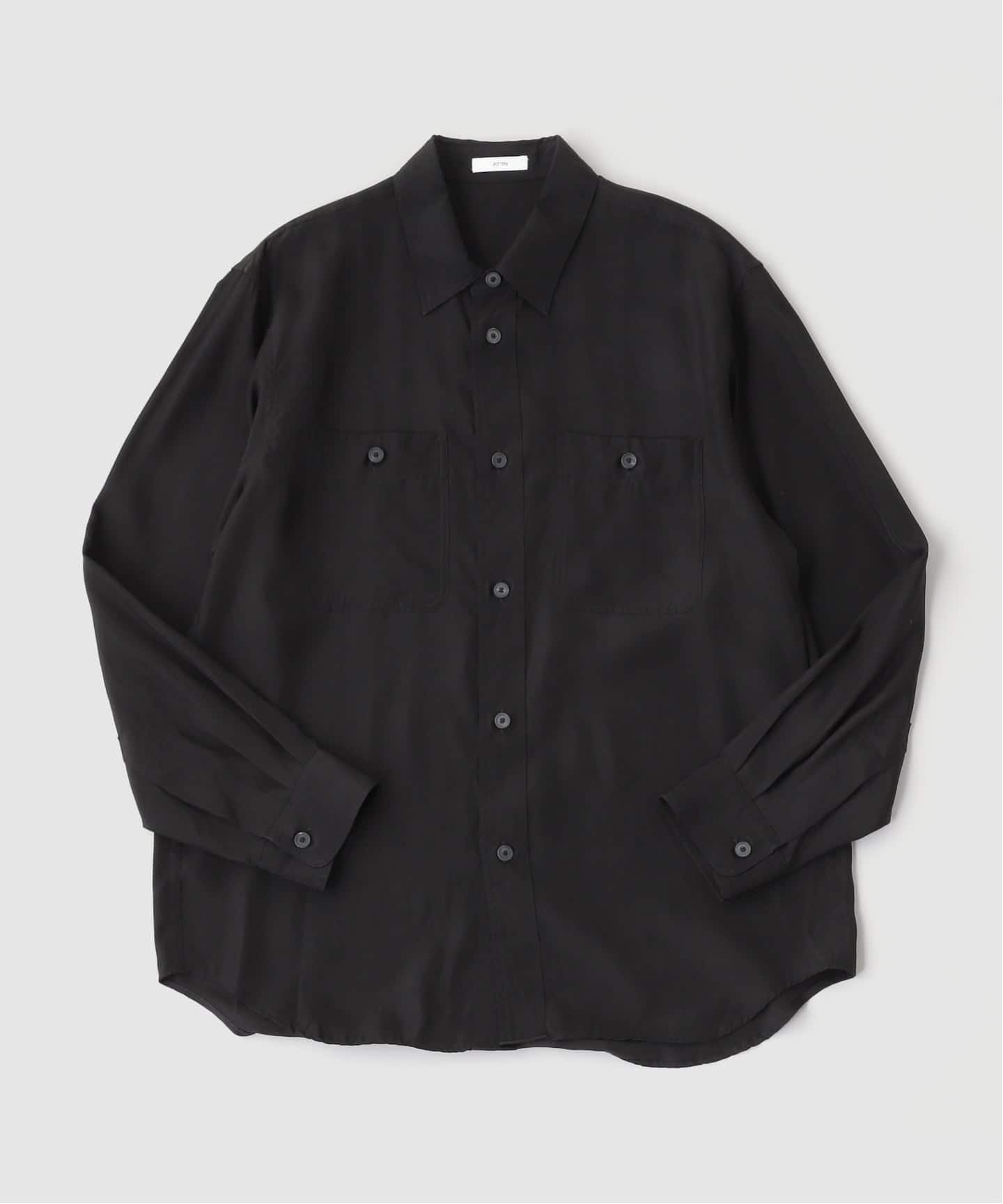 ATON（エイトン）FIBRIL SILK TAFTA WORK SHIRT（シャツ／ブラウス