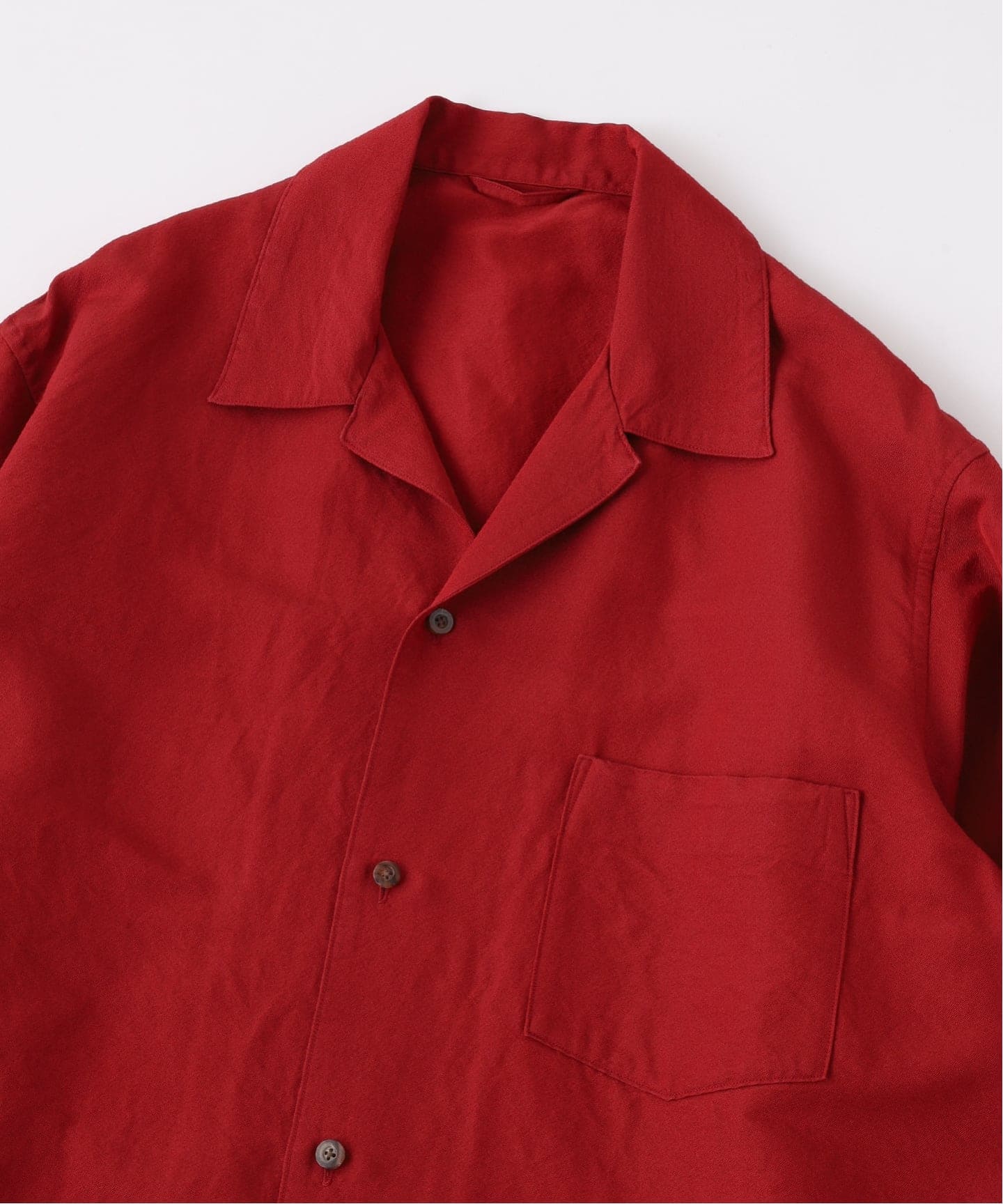 blurhms（ブラームス）Washed Wool Silk Open-collar Shi（シャツ