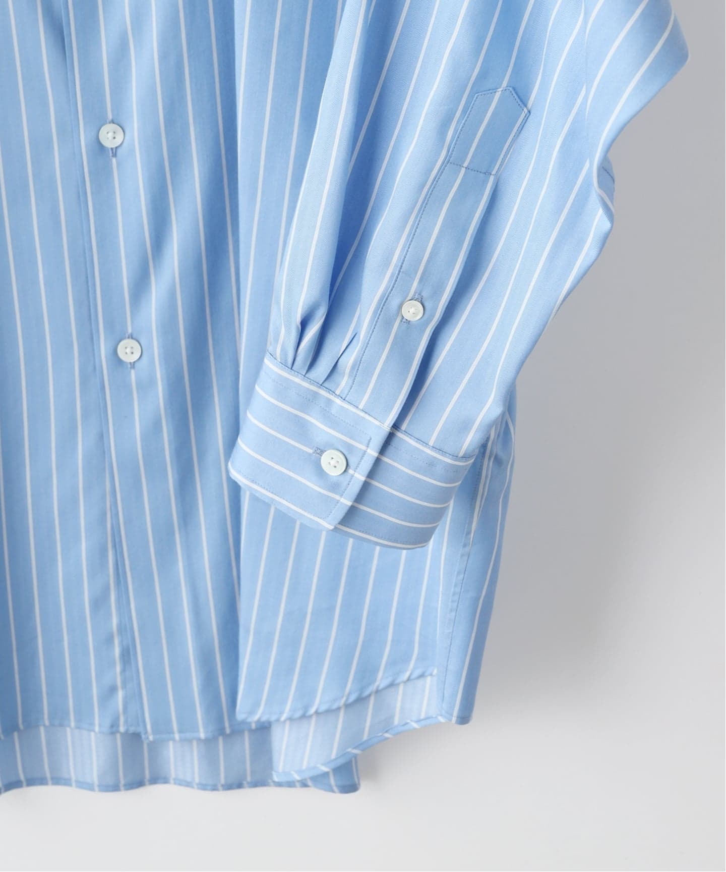 AURALEE (オーラリー) COTTON SILK STRIPE SHIRT（シャツ／ブラウス