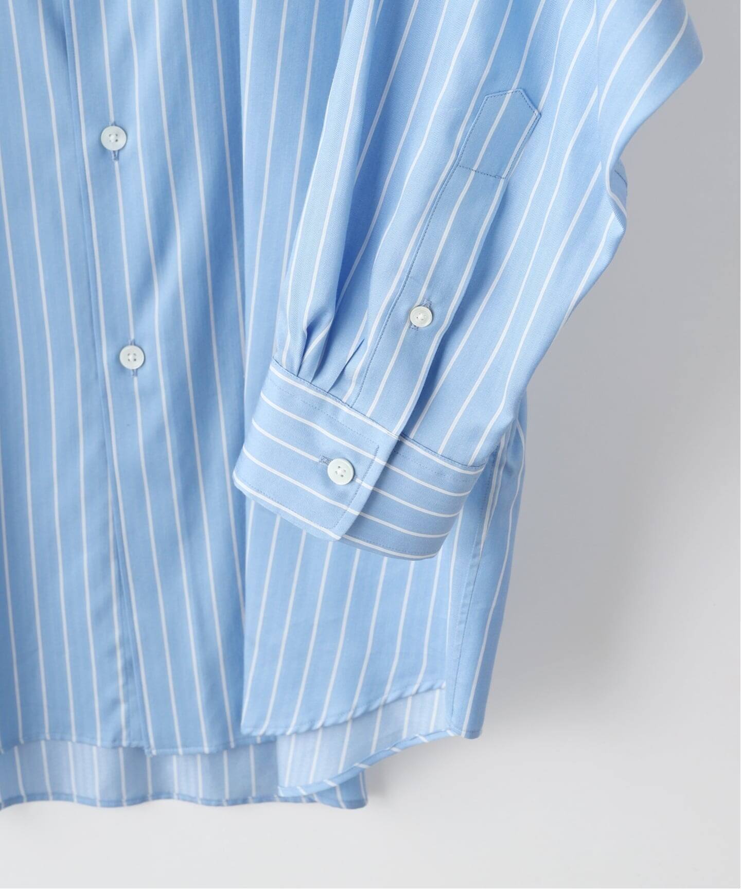 AURALEE (オーラリー) COTTON SILK STRIPE SHIRT（シャツ／ブラウス 