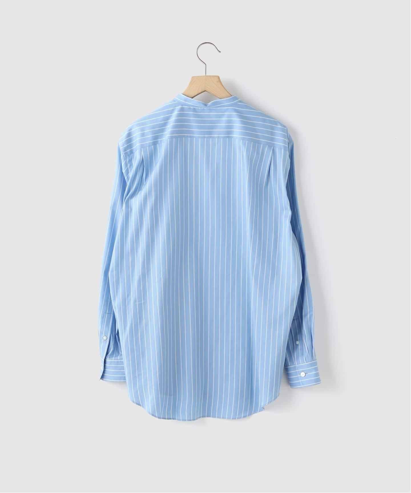 AURALEE (オーラリー) COTTON SILK STRIPE STAND COLLAR（シャツ