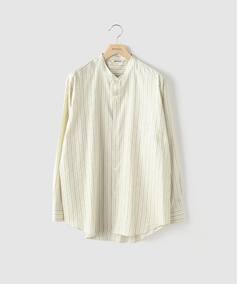 AURALEE (オーラリー) COTTON SILK STRIPE STAND COLLAR（シャツ 