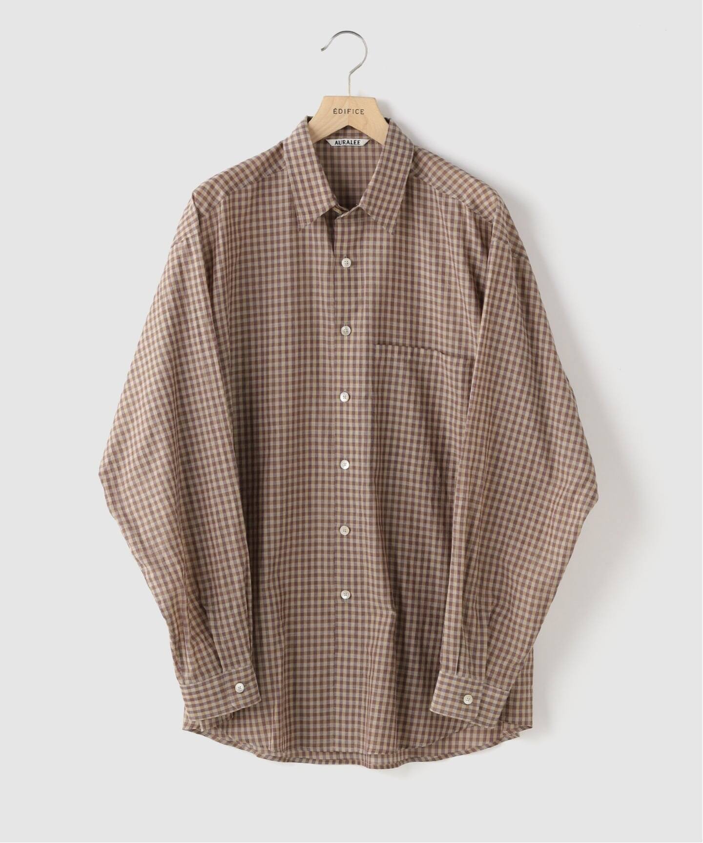 AURALEE (オーラリー) AIRLY LIGHT COTTON CHECK BIG シャツ（シャツ 