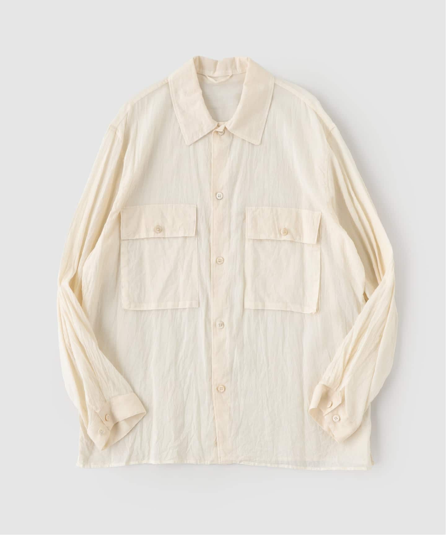 blurhms（ブラームス)Silk-Co Voile Military Shirt（シャツ／ブラウス