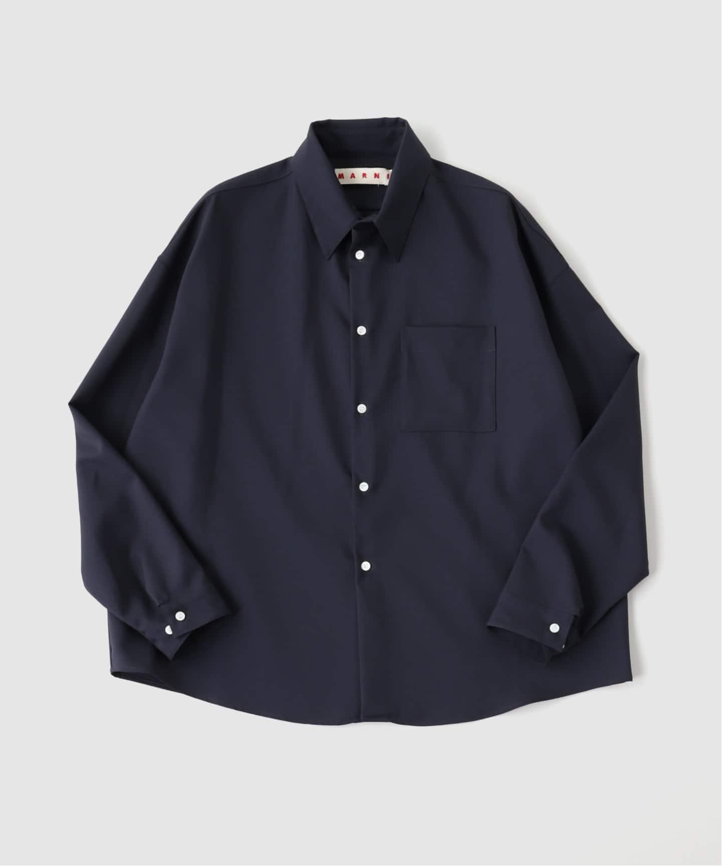 MARNI マルニ WOOL SHIRT ウールシャツ 黒 ブラック 46 MARNI(マルニ) Toro ical Wool Shirts（シャツ／ブラウス）｜EDIFICE