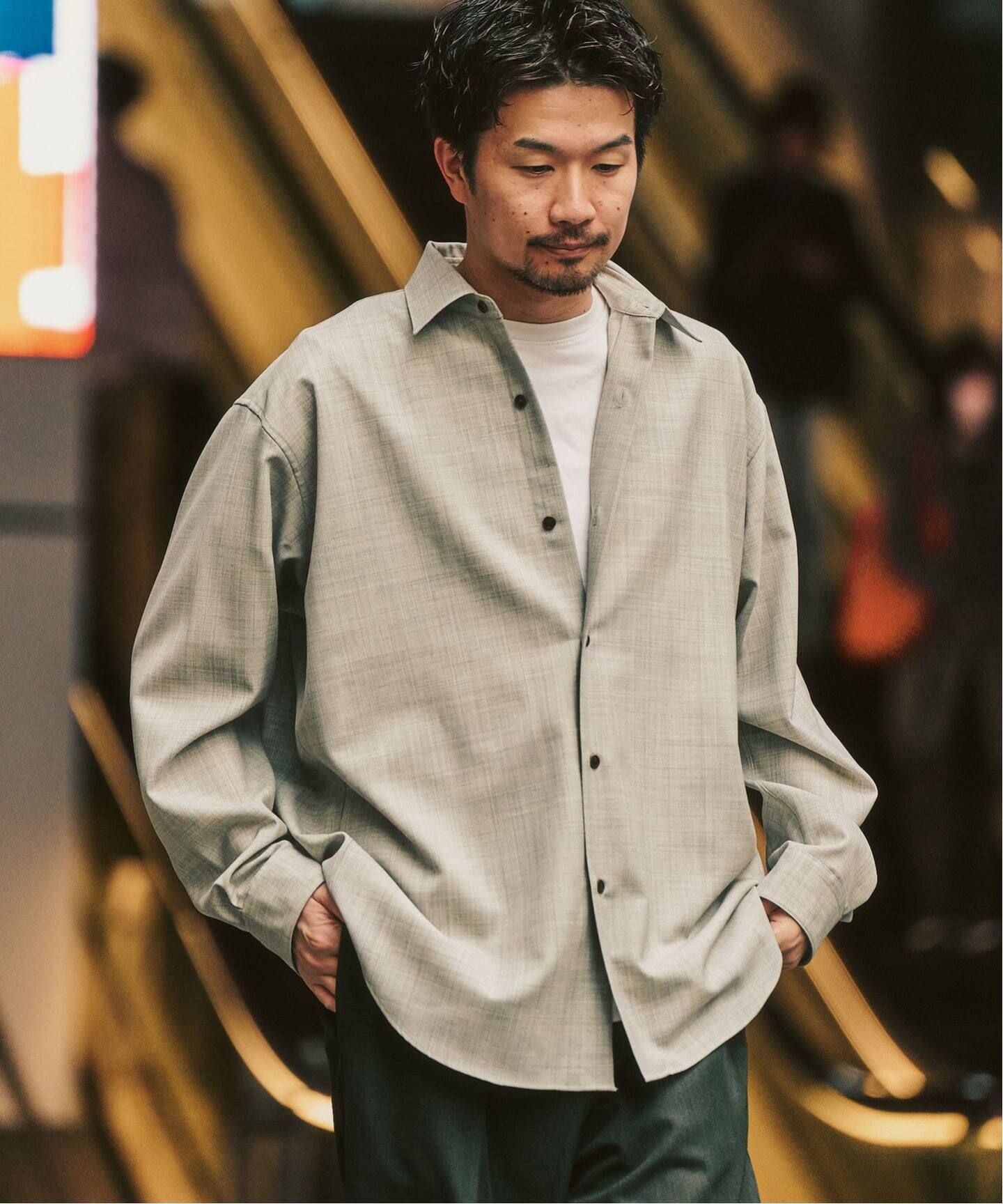 LE JAPON ATELIER】 Akita レギュラーウールシャツ（シャツ／ブラウス