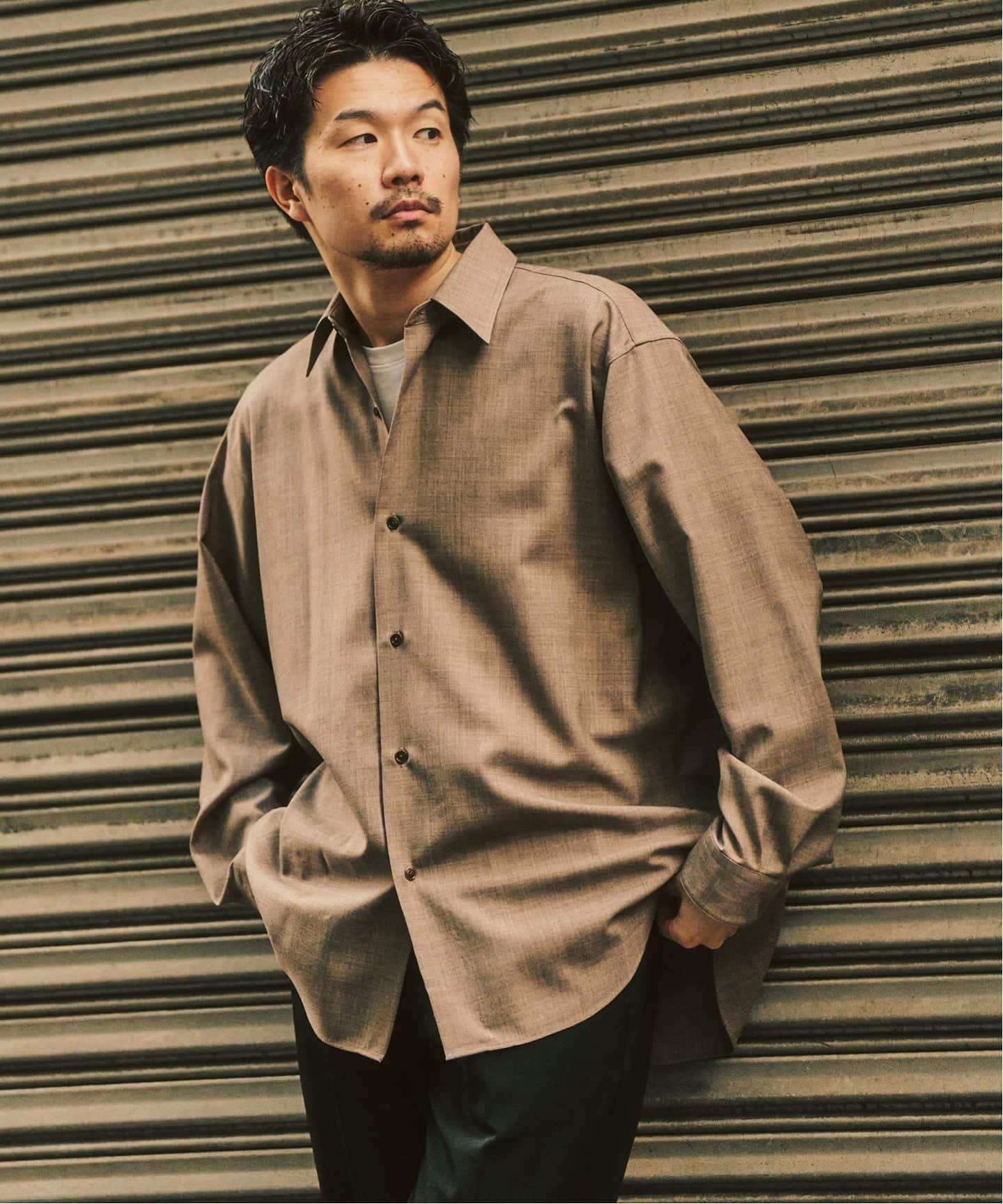 LE JAPON ATELIER】 Akita レギュラーウールシャツ（シャツ／ブラウス